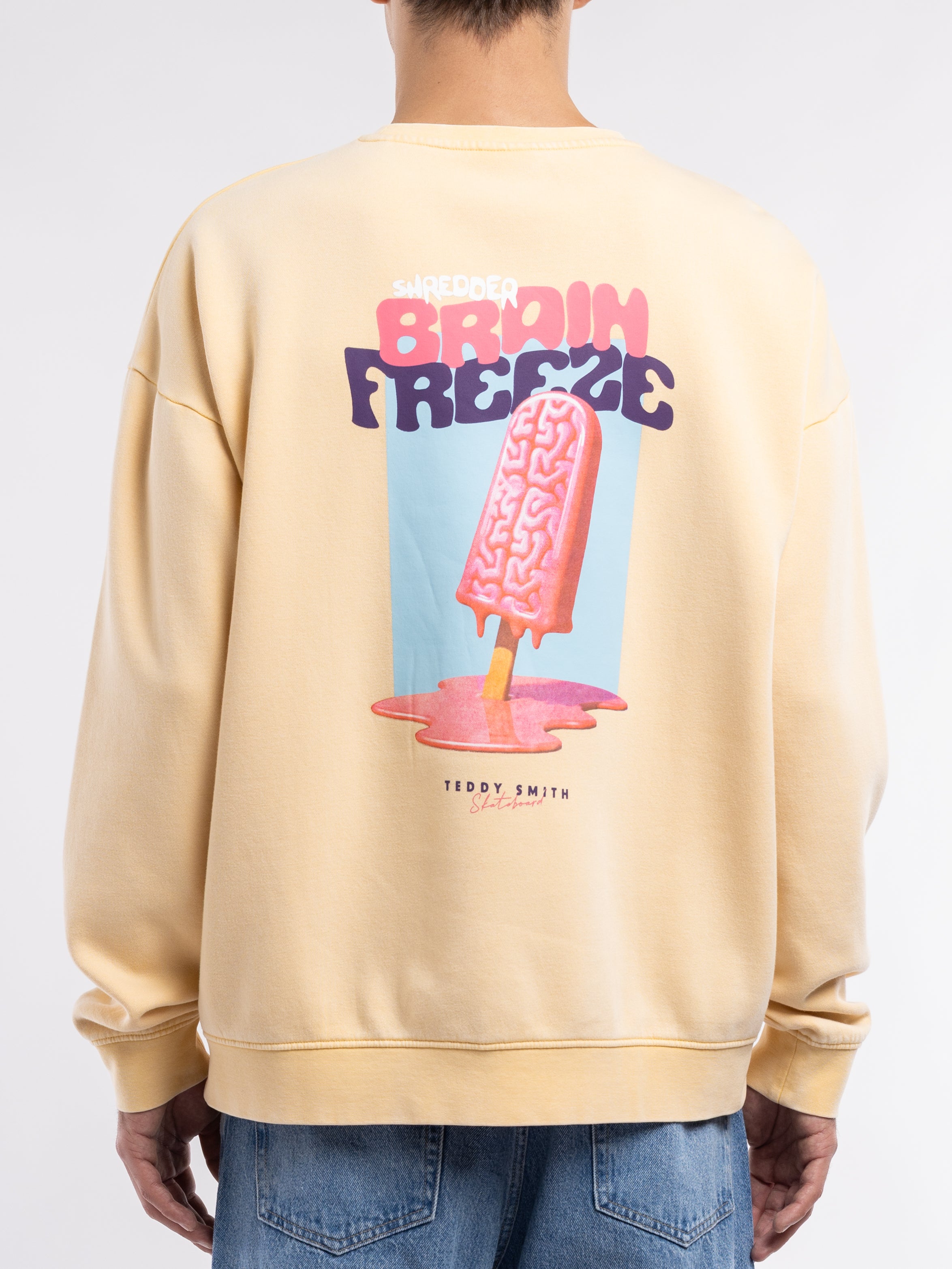 Teddy Smith S-Doriano RC sweat homme jaune paille molleton