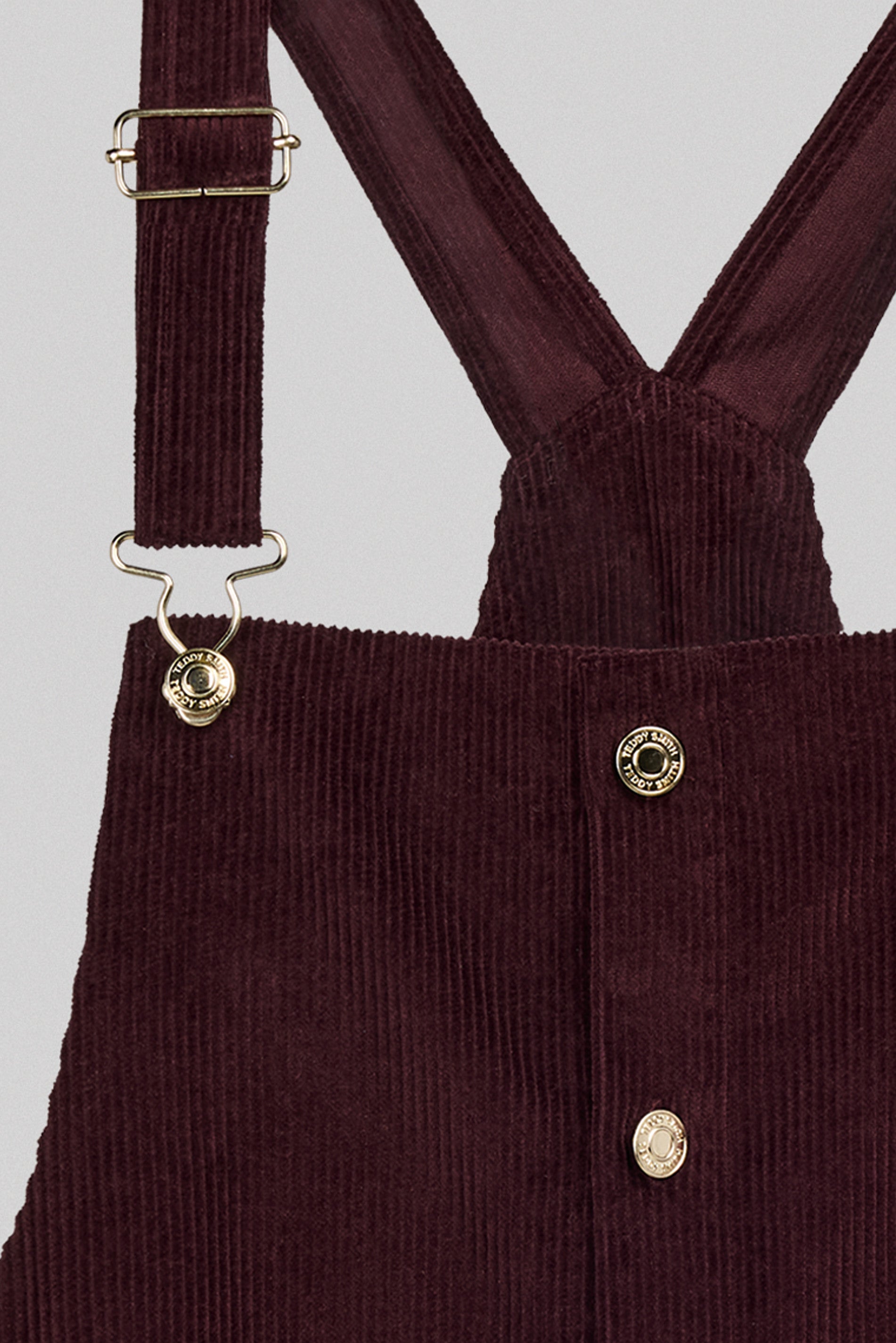 Teddy Smith R-ROLLIE robe salopette bordeaux velours