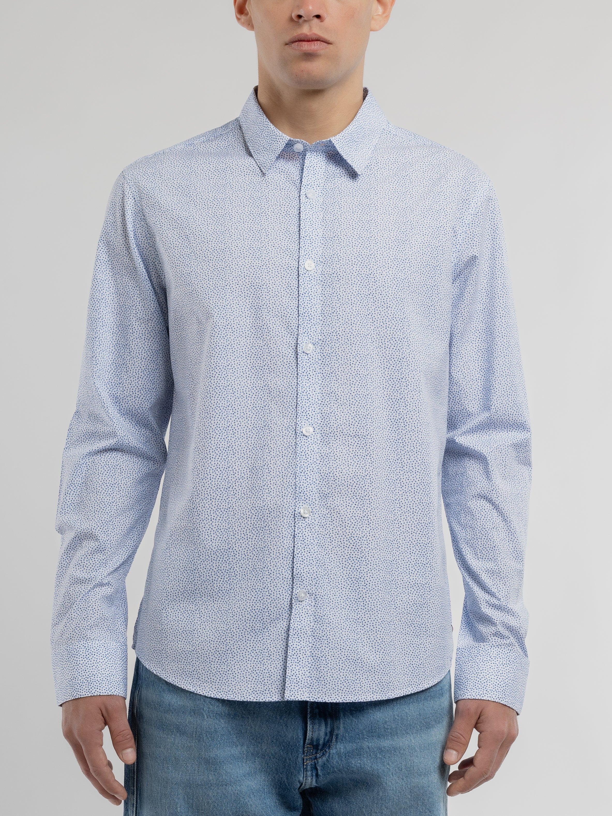 Teddy Smith Carton ML chemise blanc micro dots coton