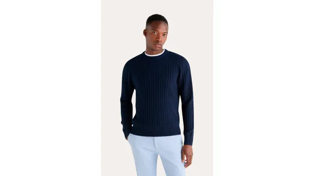 Dockers Premium pull col rond bleu Navy Blazer regular