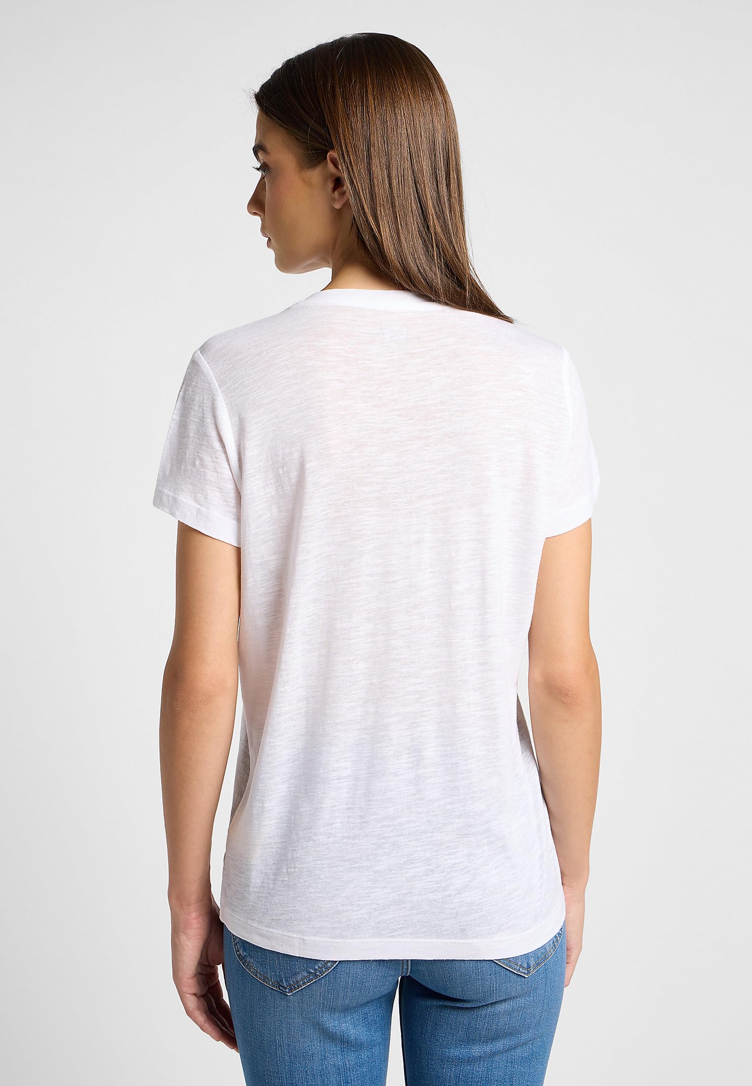 Lee V Neck Tee t-shirt femme blanc éclatant lin col V
