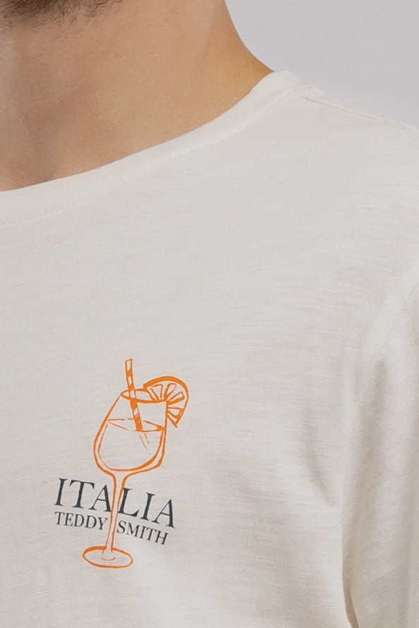Teddy Smith T-Italio MC Middle t-shirt blanc coton