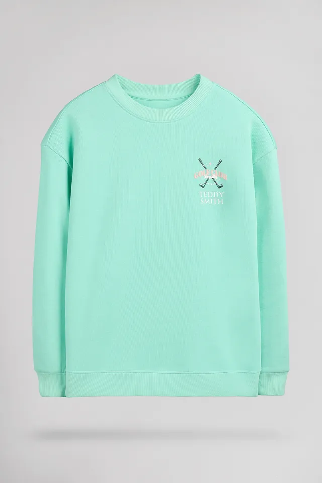 Teddy Smith S-Damien sweat vert menthe enfant texturé
