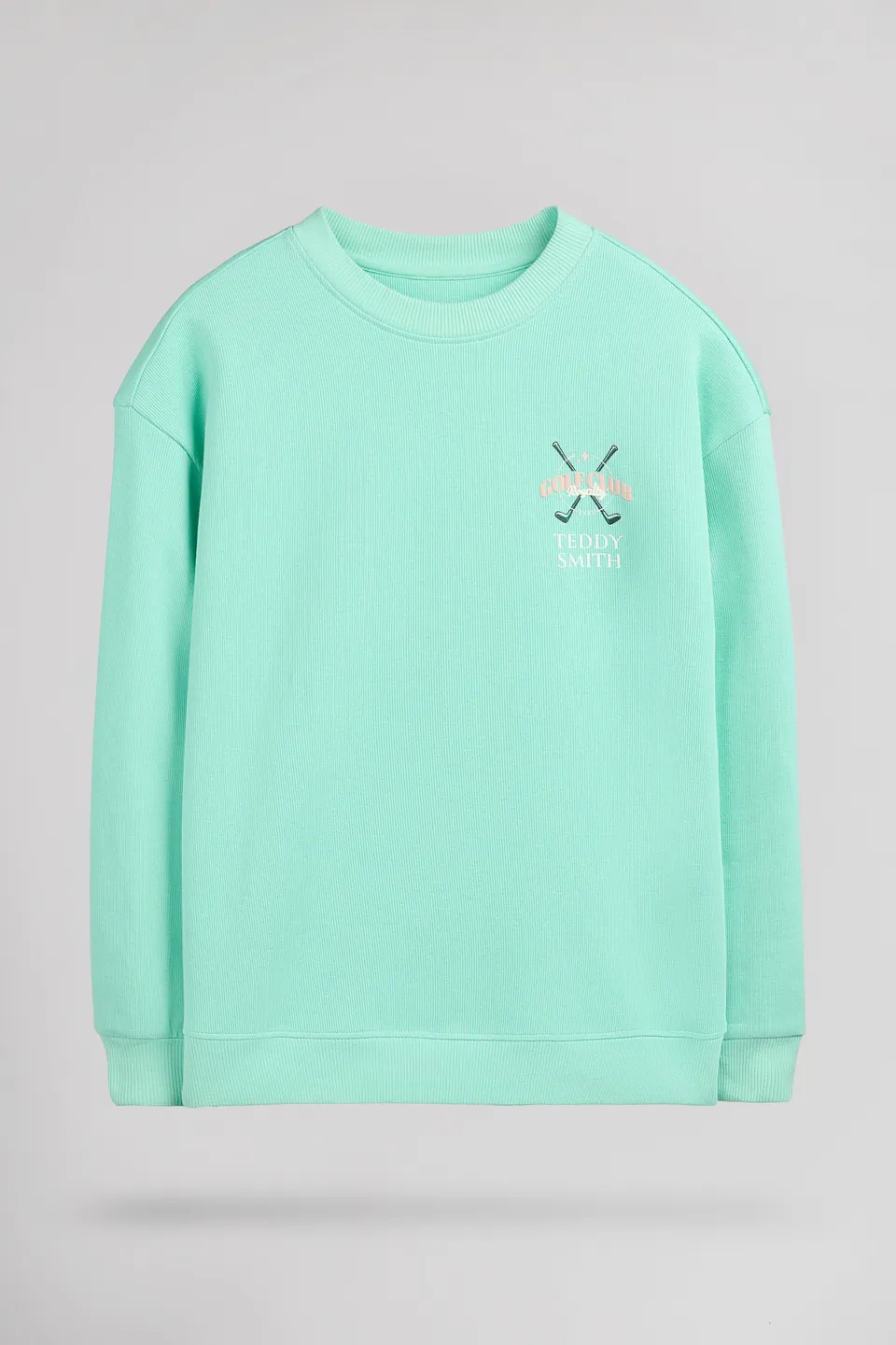 Teddy Smith S-Damien sweat vert menthe enfant texturé