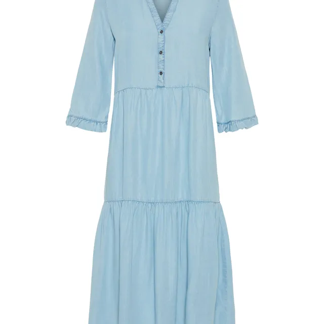 Noisy May BeGreen Robe longue boutonnée volants