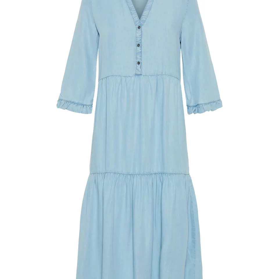 Noisy May robe longue boutonnée col V manches 3/4