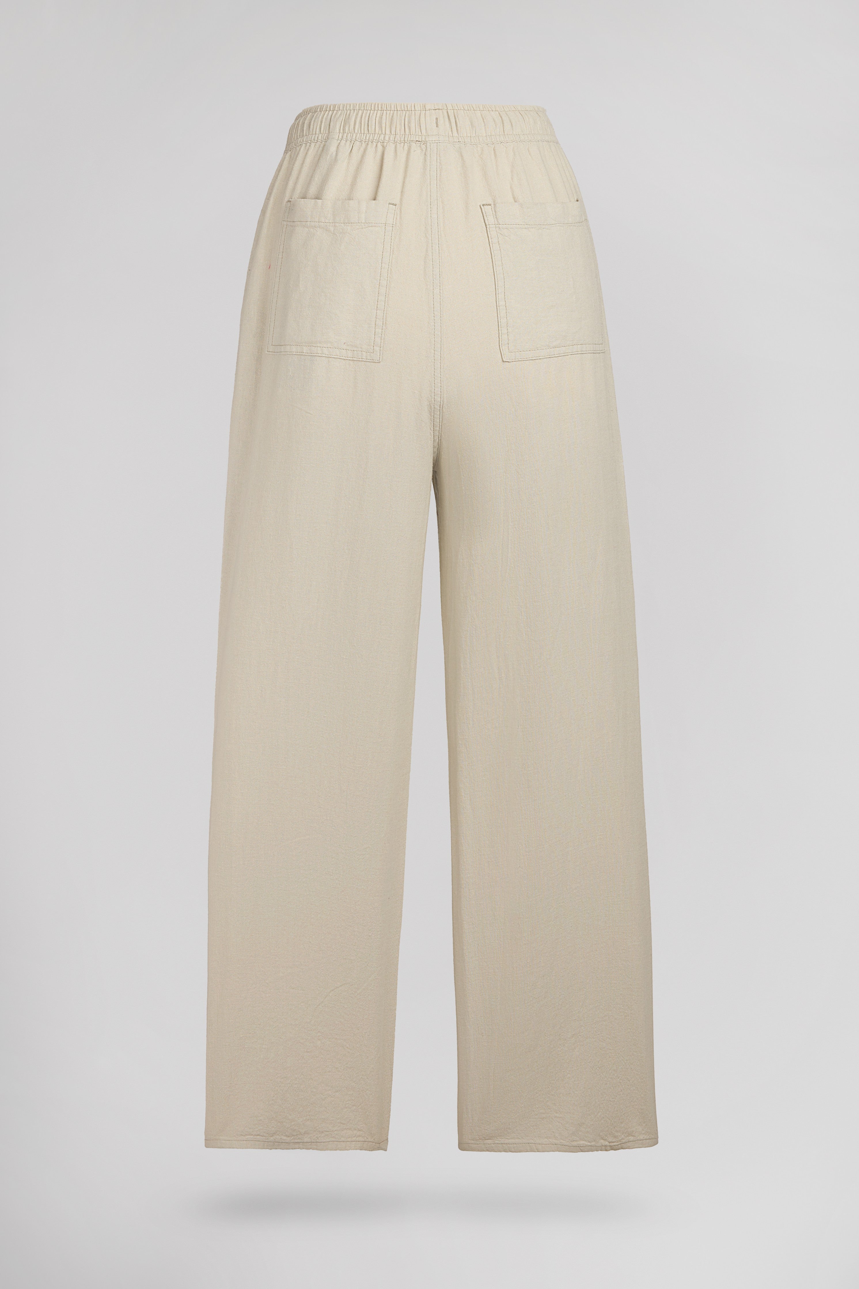 Teddy Smith P-Joan Wide pantalon lin fille grège