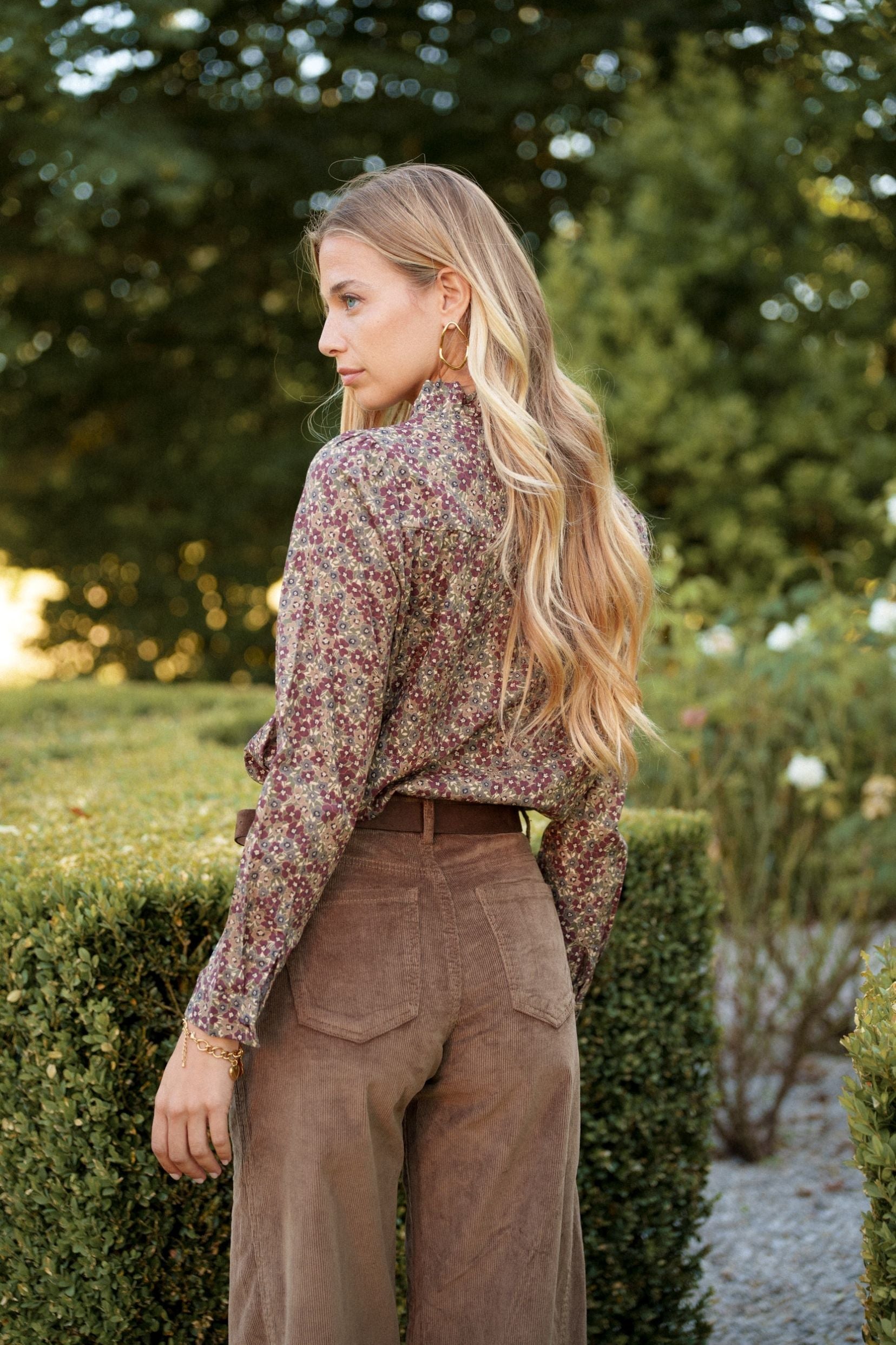 Maison Onado Erine pantalon velours camel ballon