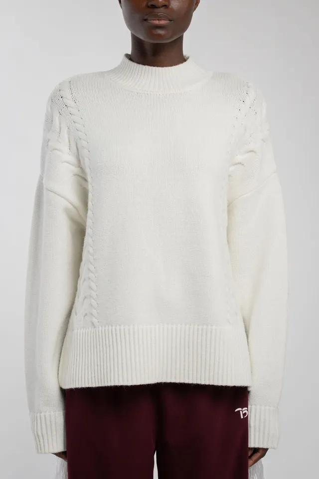 Teddy Smith P-Jennah pull blanc femme torsades