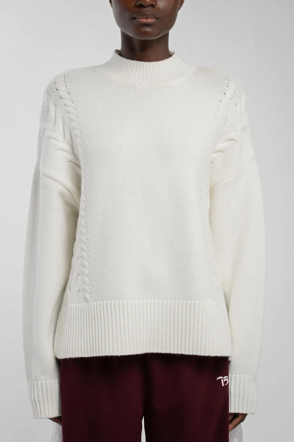 Teddy Smith P-Jennah pull blanc femme torsades
