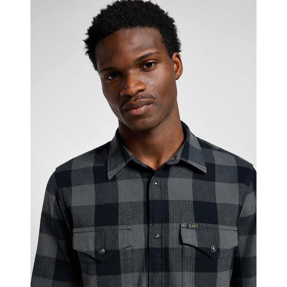 Lee Clean Western Shirt chemise homme gris coupe regular