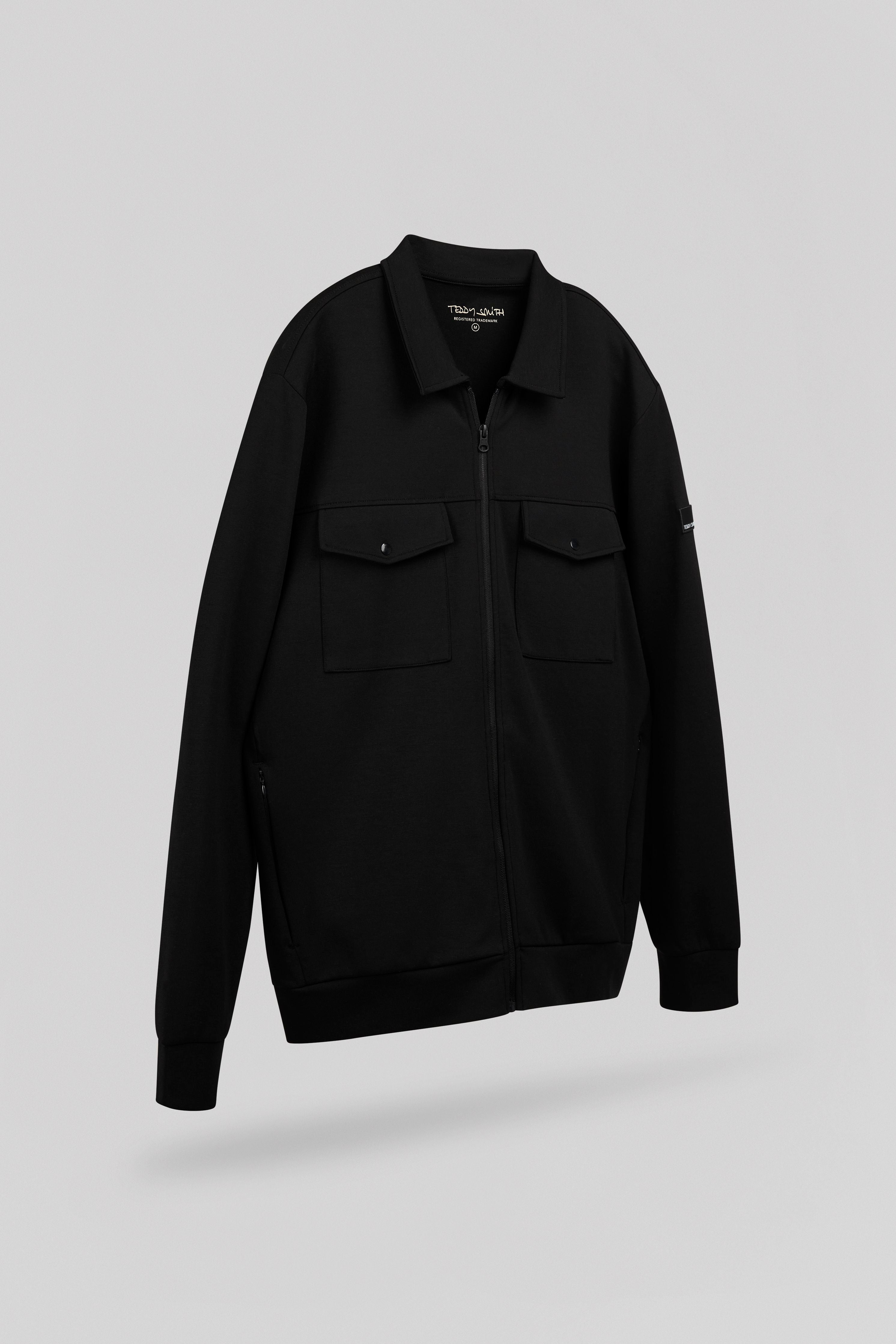 Teddy Smith G-Jasper Zip gilet noir col chemise zippé