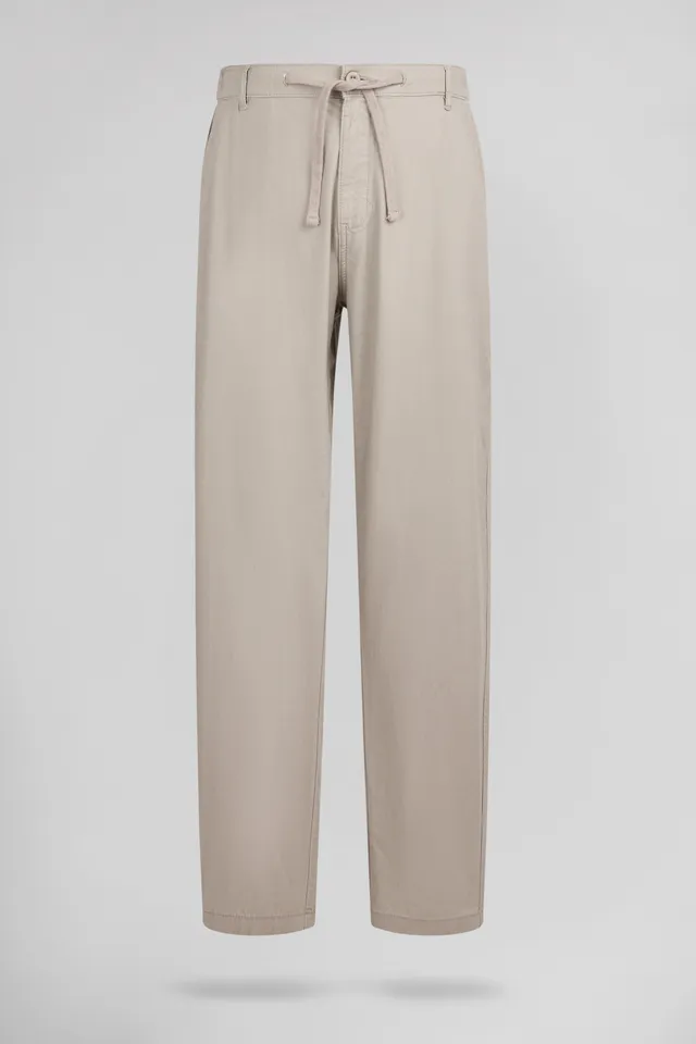 Teddy Smith P-Linen Chino pantalon homme beige lin