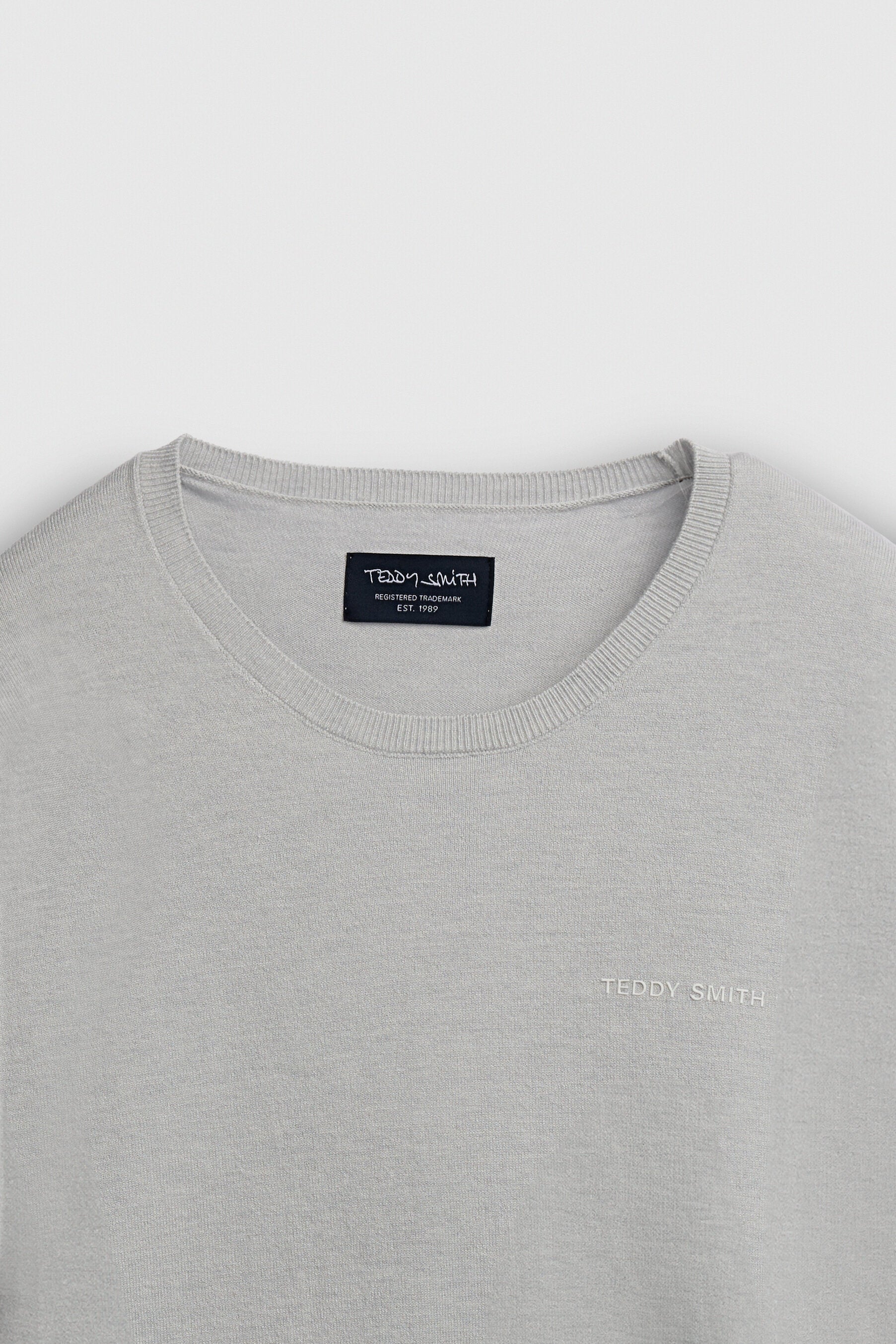 Teddy Smith P-Marc pull col rond gris clair homme