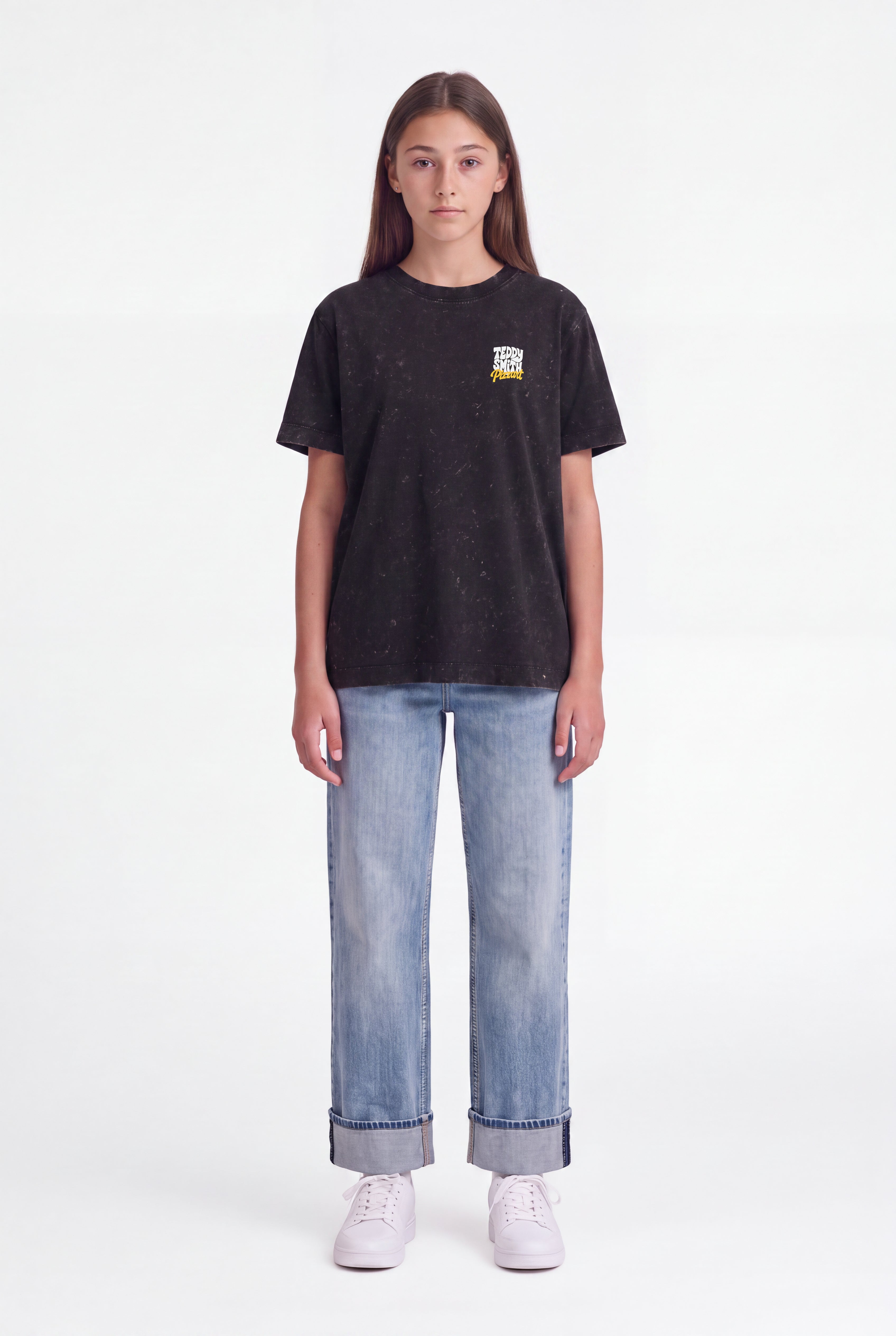 Teddy Smith T-Pizza MC JR t-shirt noir coton