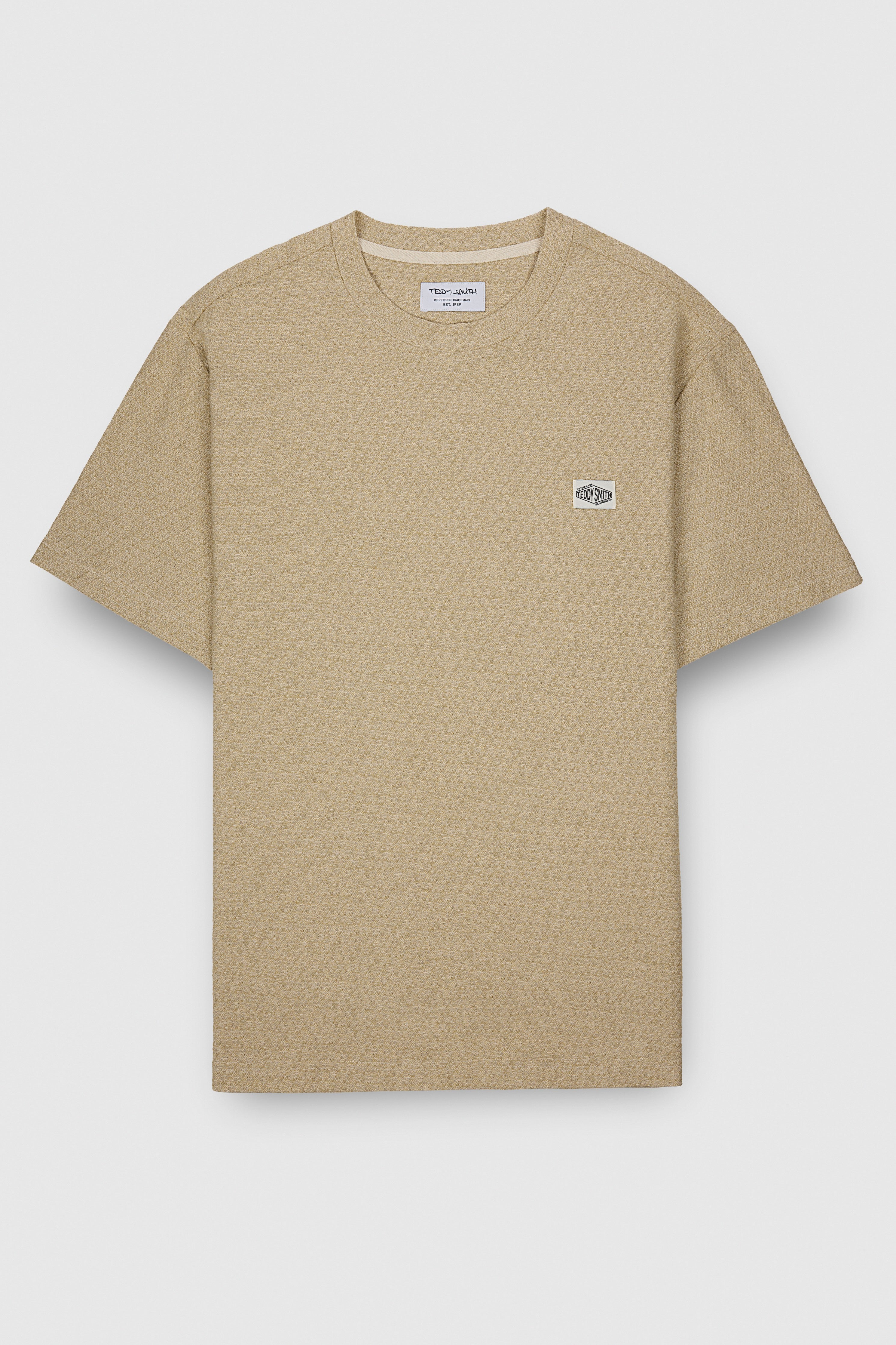Teddy Smith T-Jed MC t-shirt crème jacquard coton