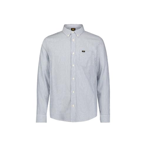 Lee Button Down chemise homme bleu rayé coton western