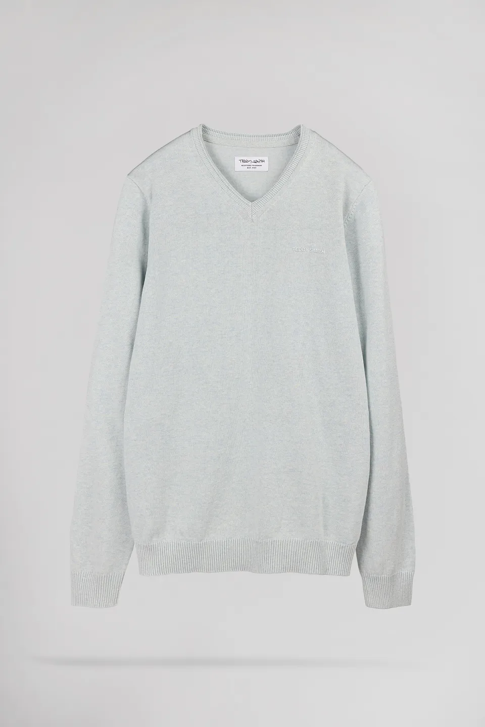Teddy Smith Pulser 4 Pastel Blue Twisted pull col V coton