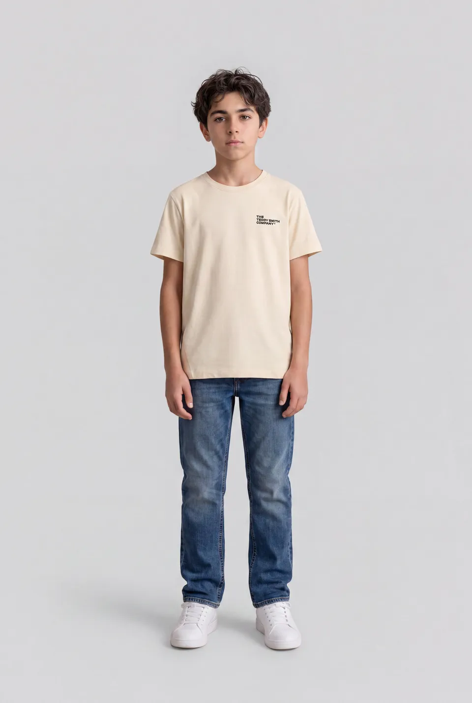 Teddy Smith T-Company t-shirt cream ajusté garçon