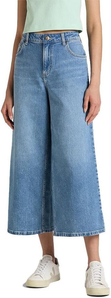 Lee Jody Straight Crop Jean Femme Bleu Borrowed