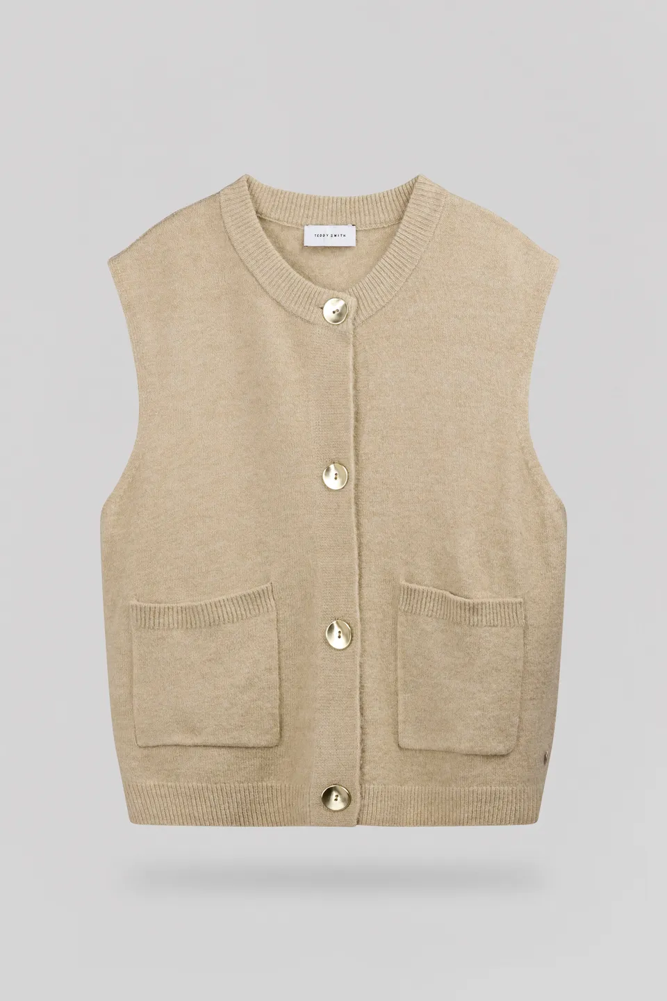 Teddy Smith G-Hazel gilet sans manches soft grège femme col rond