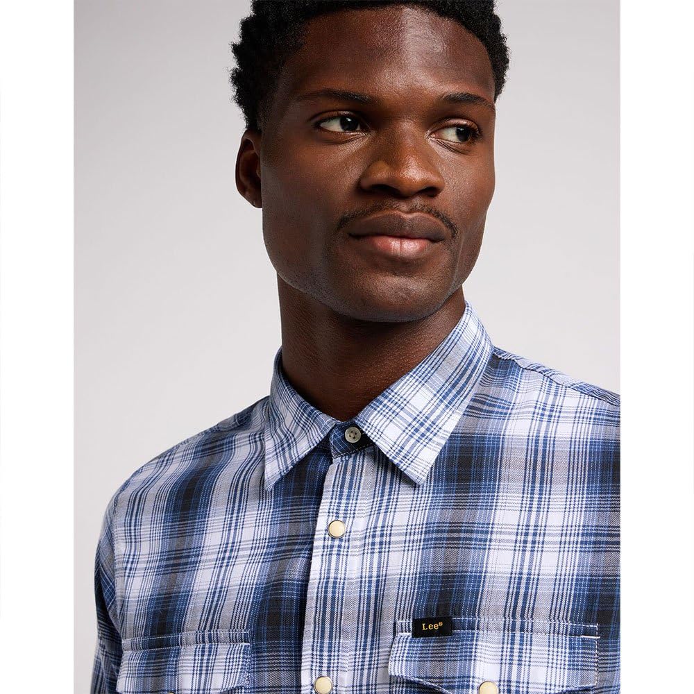 Lee Clean Western chemise homme Drama Blue coupe regular