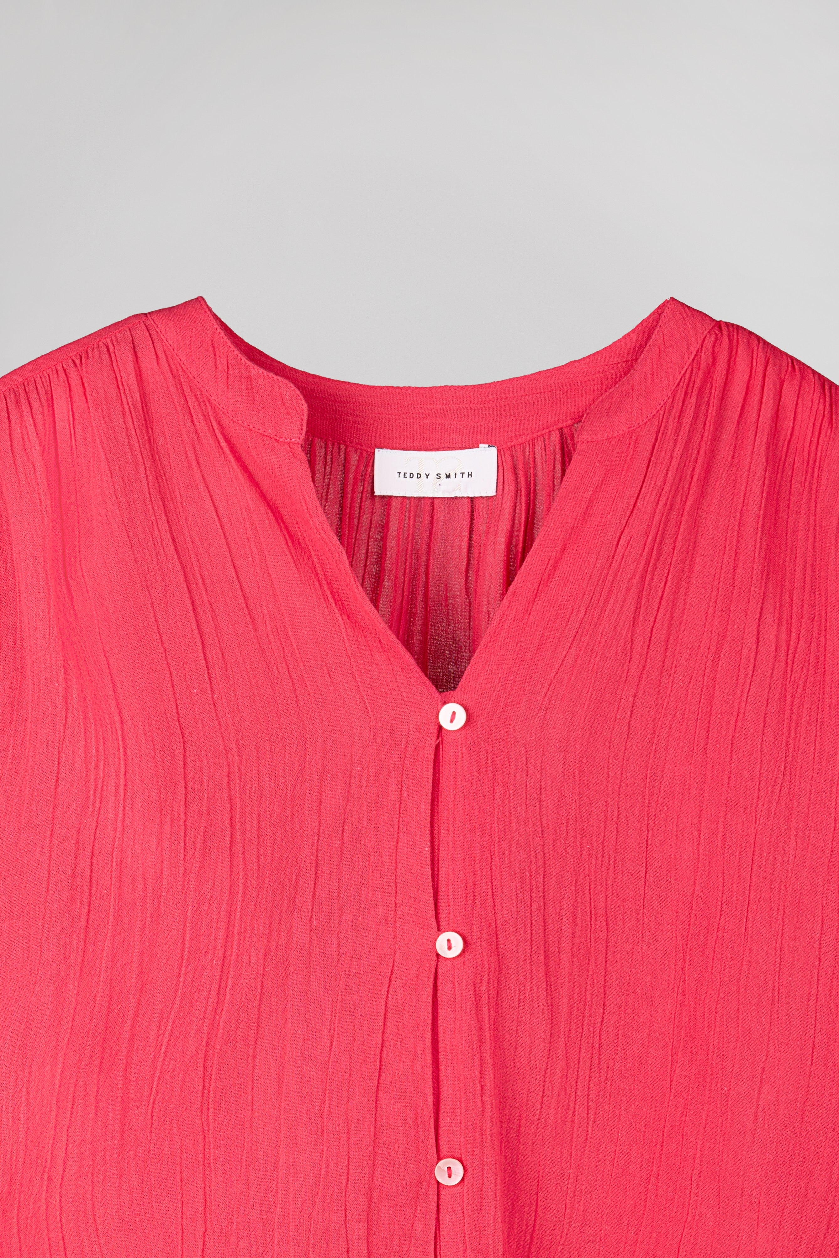 Teddy Smith C-Swan chemise rose fushia broderie