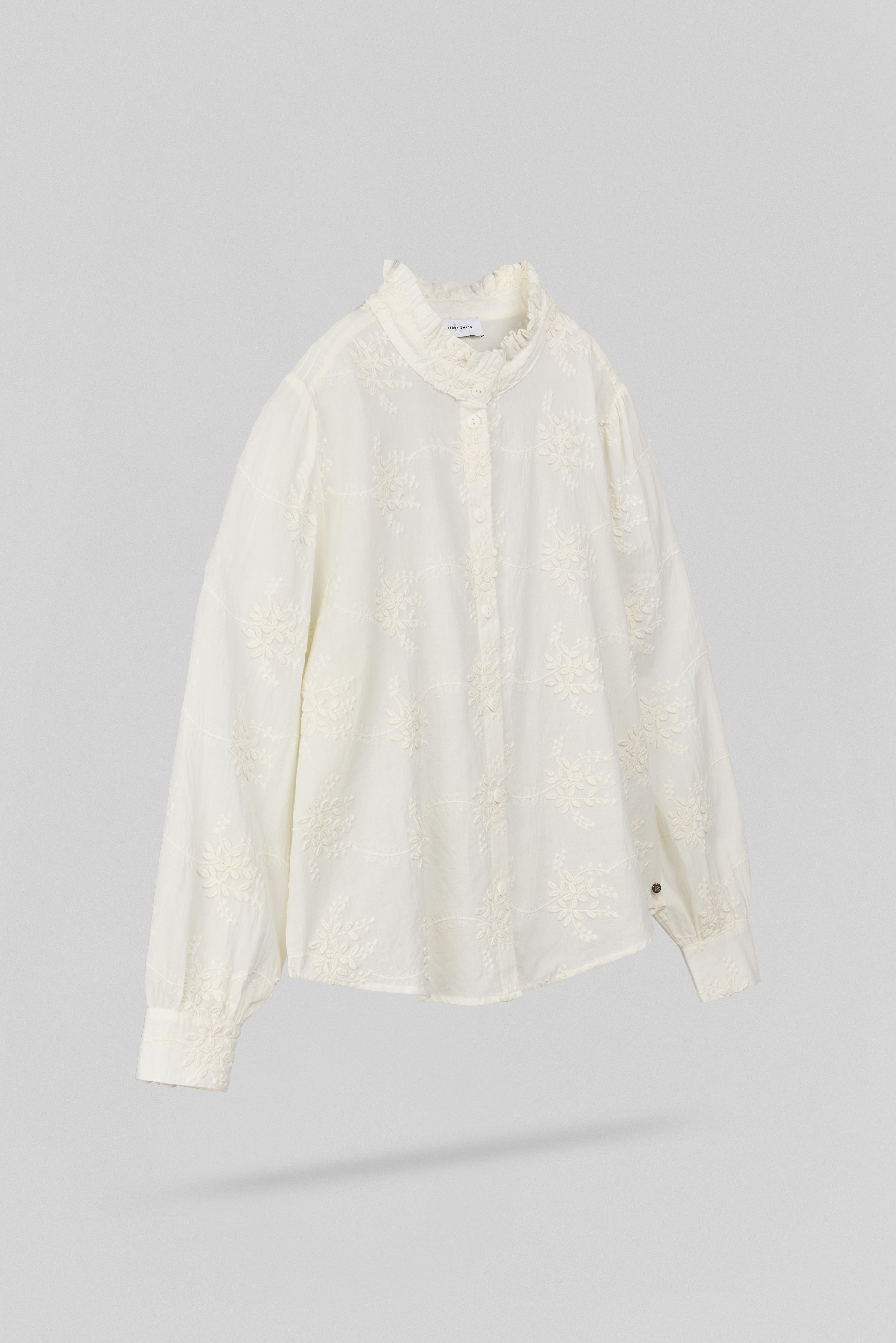 Teddy Smith C-Capucine chemise middle white broderie