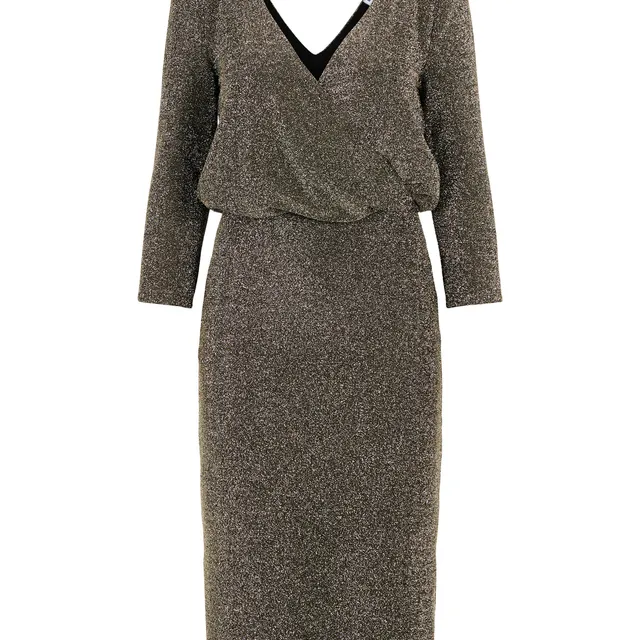 Noisy May robe brillante manches 3/4 col V soirée