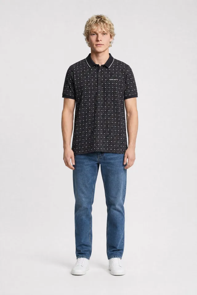 TEDDY SMITH PASY 2 polo homme dark navy micro-motif coton