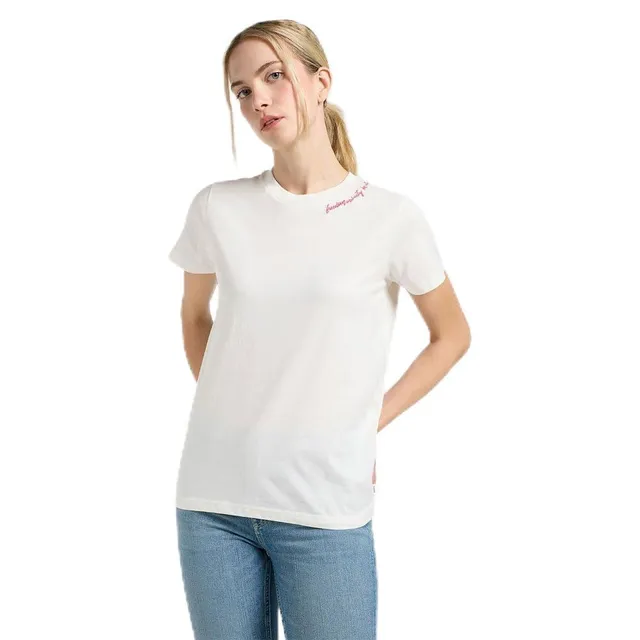 Lee Little Embroidery Tee t-shirt femme écru S 100% coton