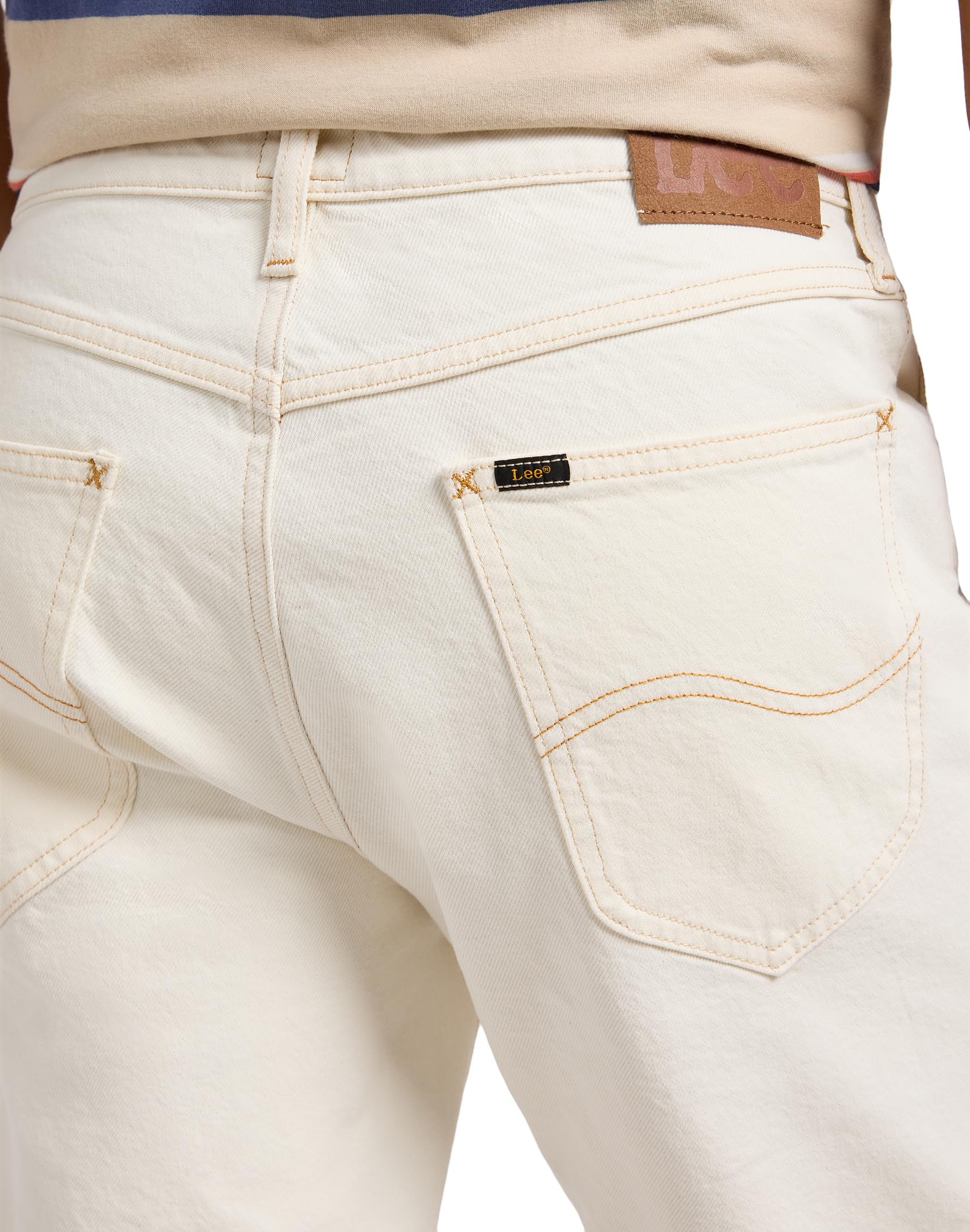 Lee 5 Pocket Short short homme Clean White denim coton