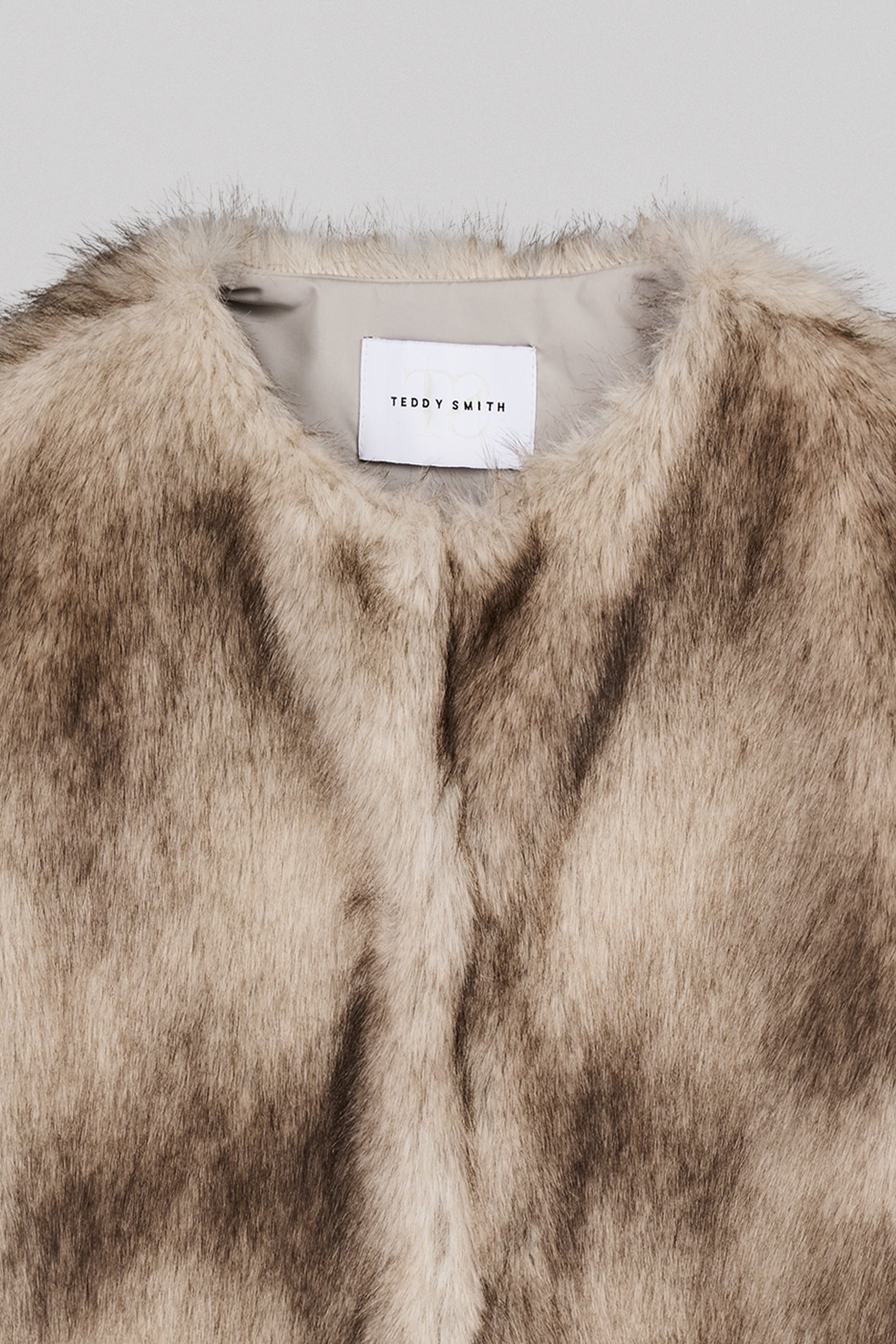 Teddy Smith M-Valou manteau fausse fourrure ivoire doublé