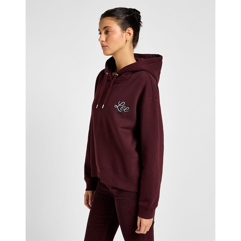 Lee Logo Hoodie Velvet Beet sweat capuche femme XS bordeaux