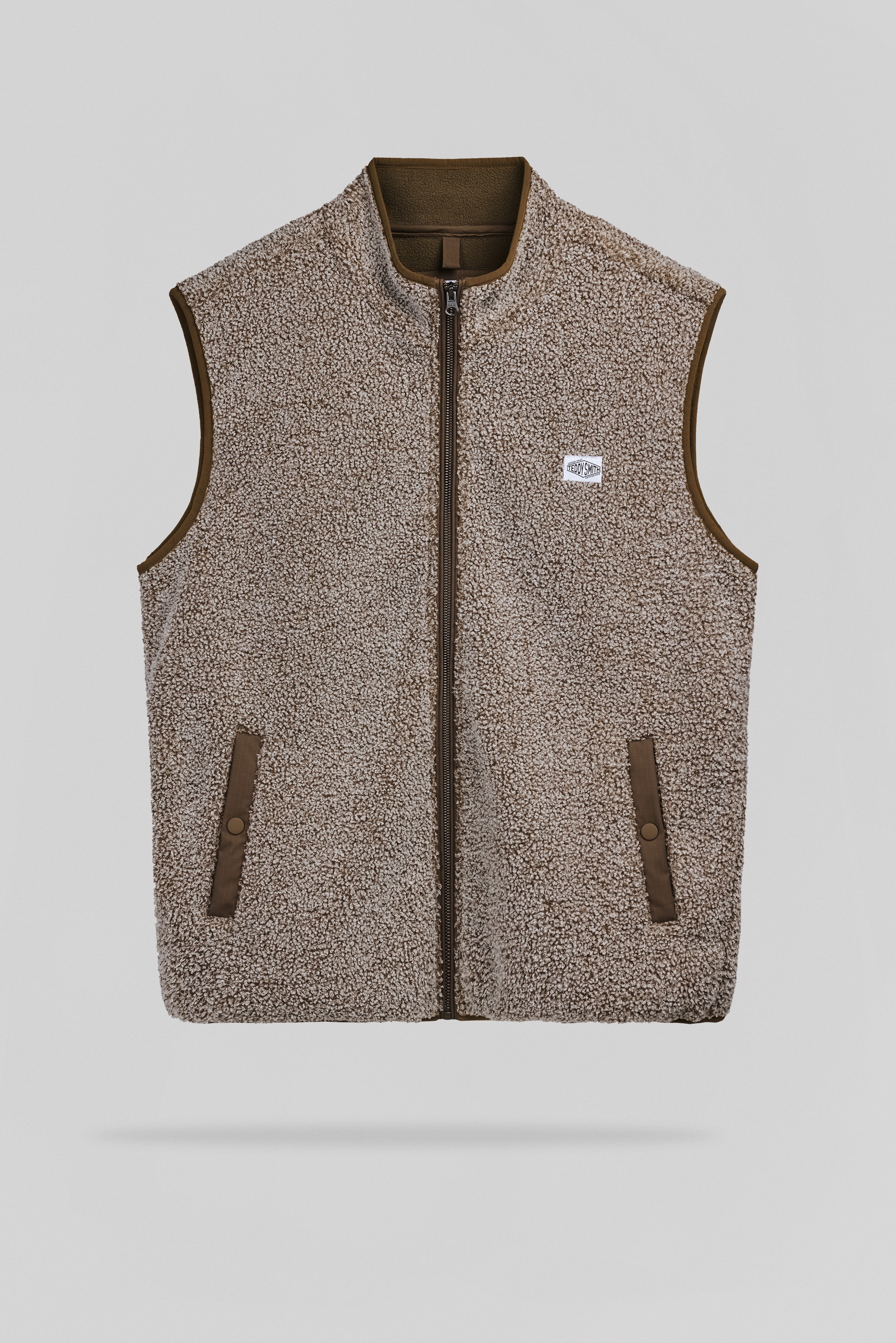 Teddy Smith B-Rody gilet sans manches cream sherpa homme