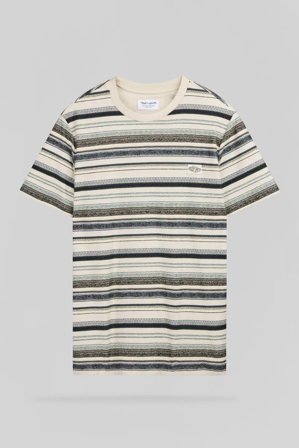 Teddy Smith T-Mateo MC T-shirt rayé crème