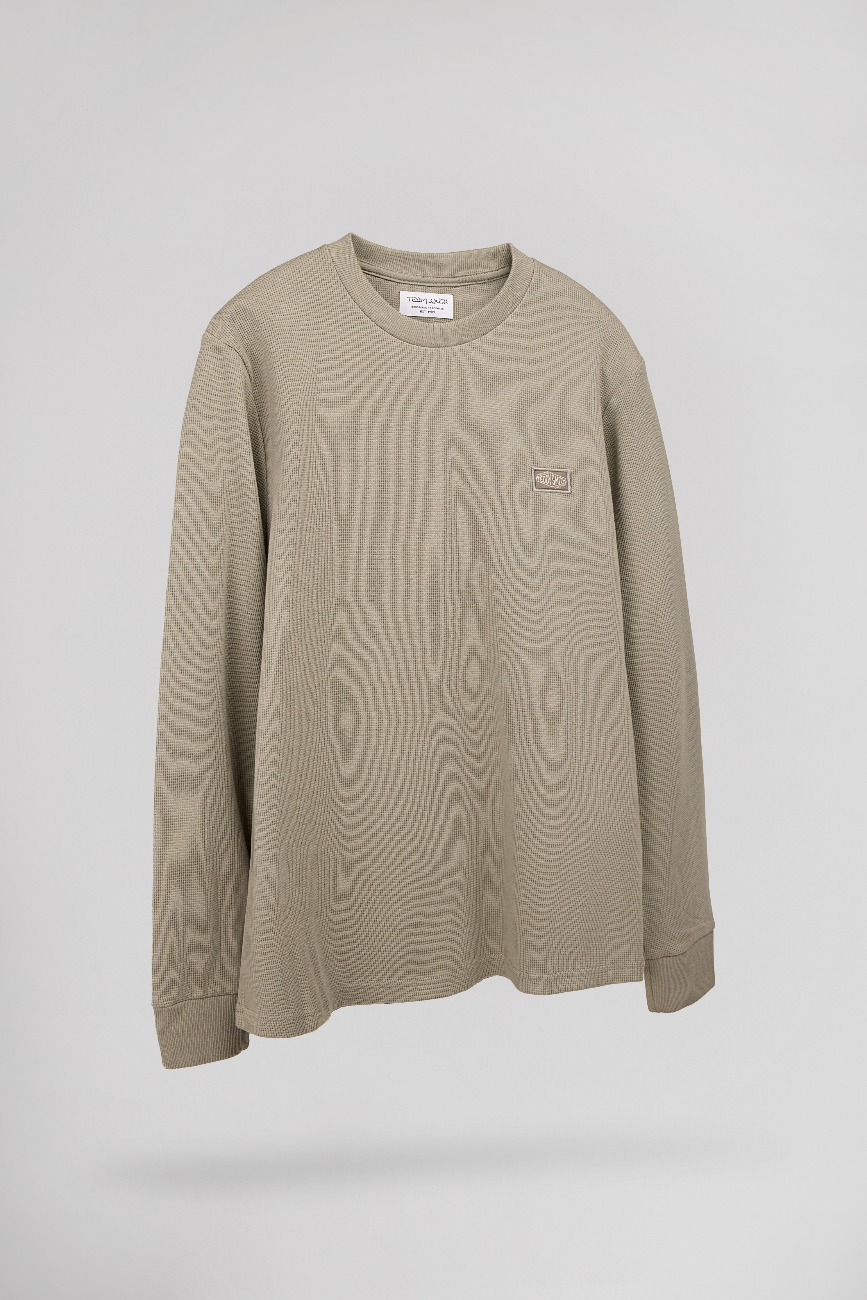 Teddy Smith T-Waffle ML T-shirt manches longues bleach kaki coton