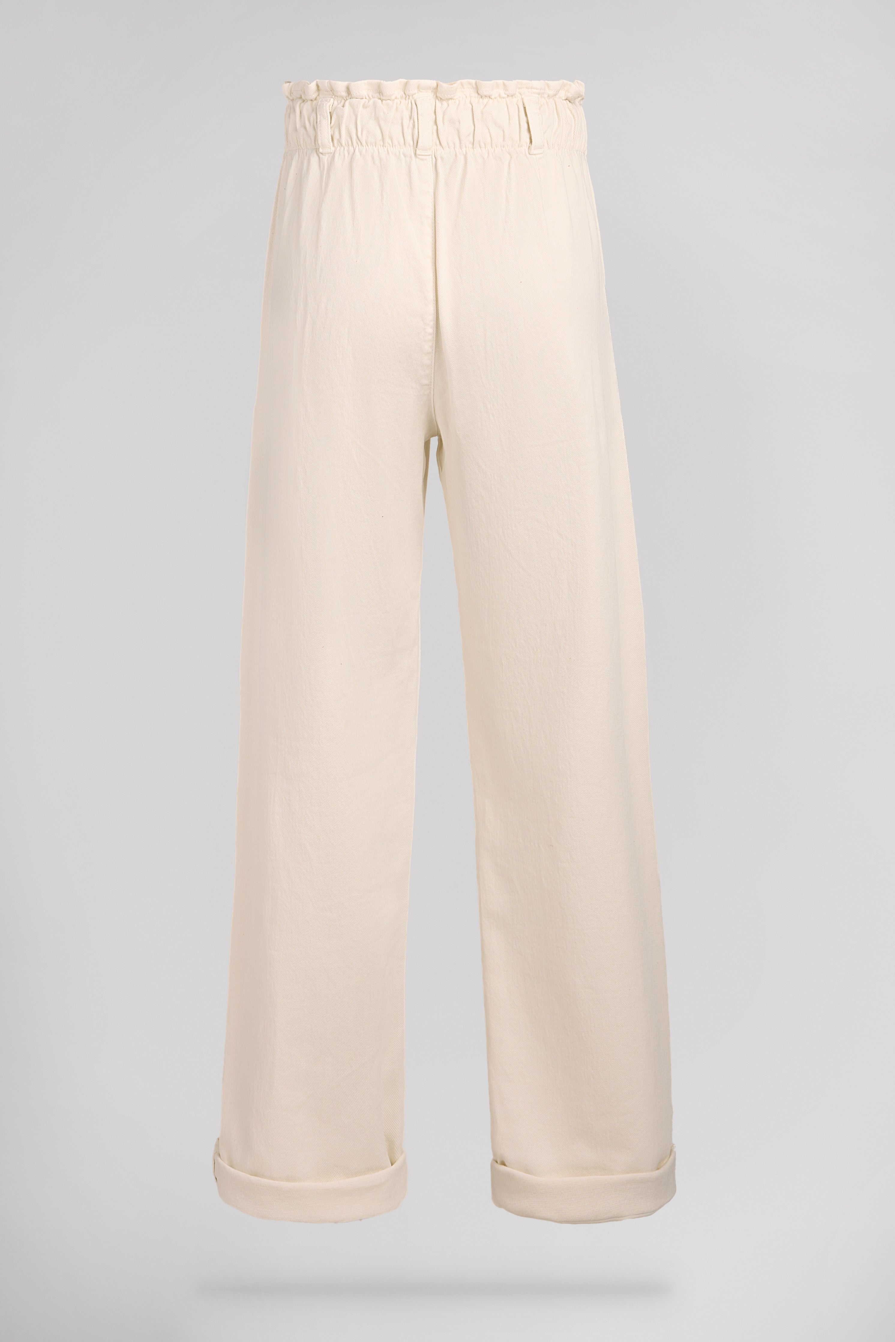 Teddy Smith P-Paperbag Pantalon Femme Blanc Taille Haute