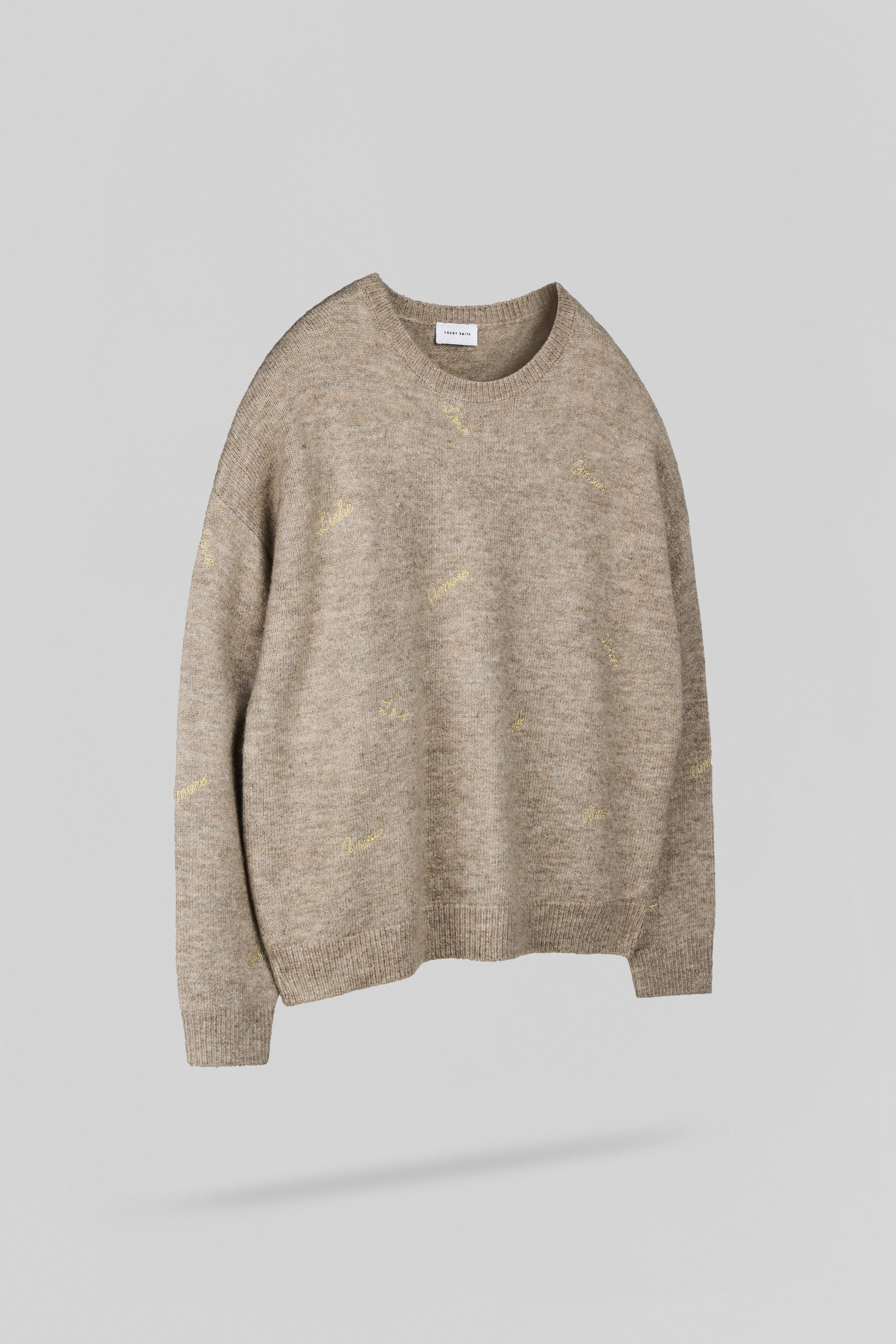 Teddy Smith P-Elie Wolf pull beige brodé femme