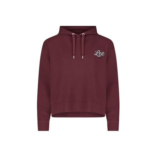 Lee Logo Hoodie Velvet Beet sweat capuche femme XS bordeaux