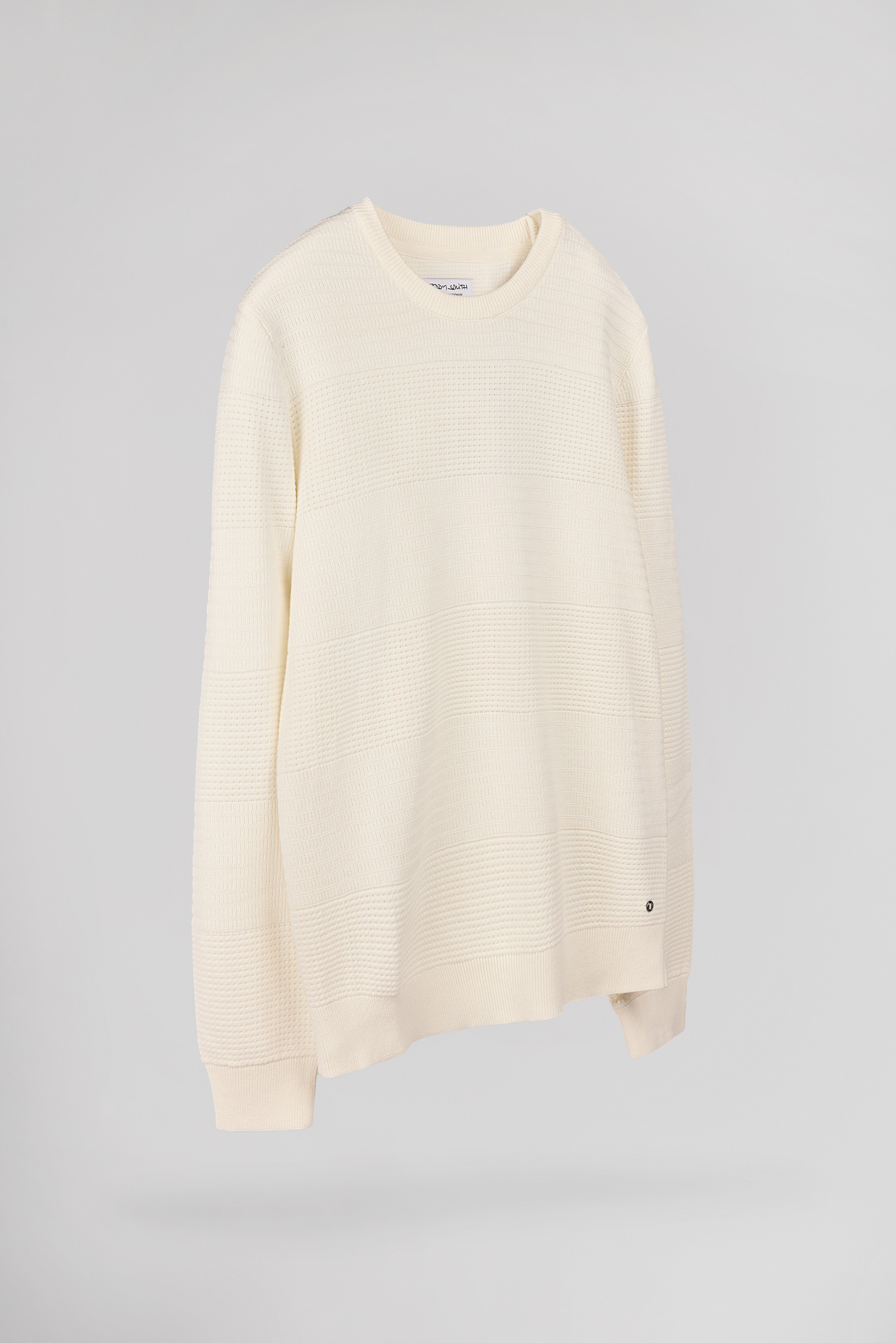 Teddy Smith P-Roni pull blanc cassé col rond coton