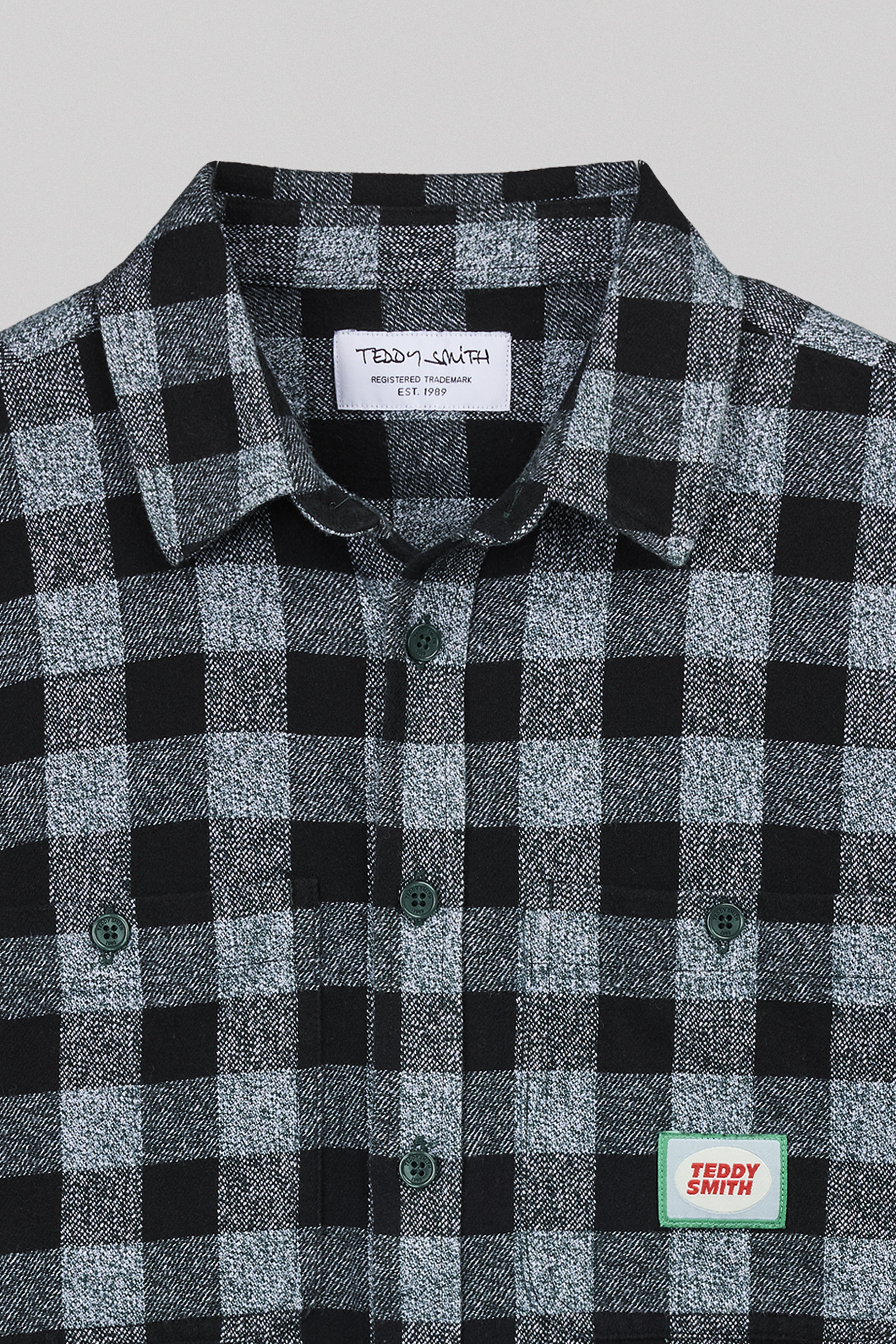 Teddy Smith C-Thya chemise garçon vert à carreaux
