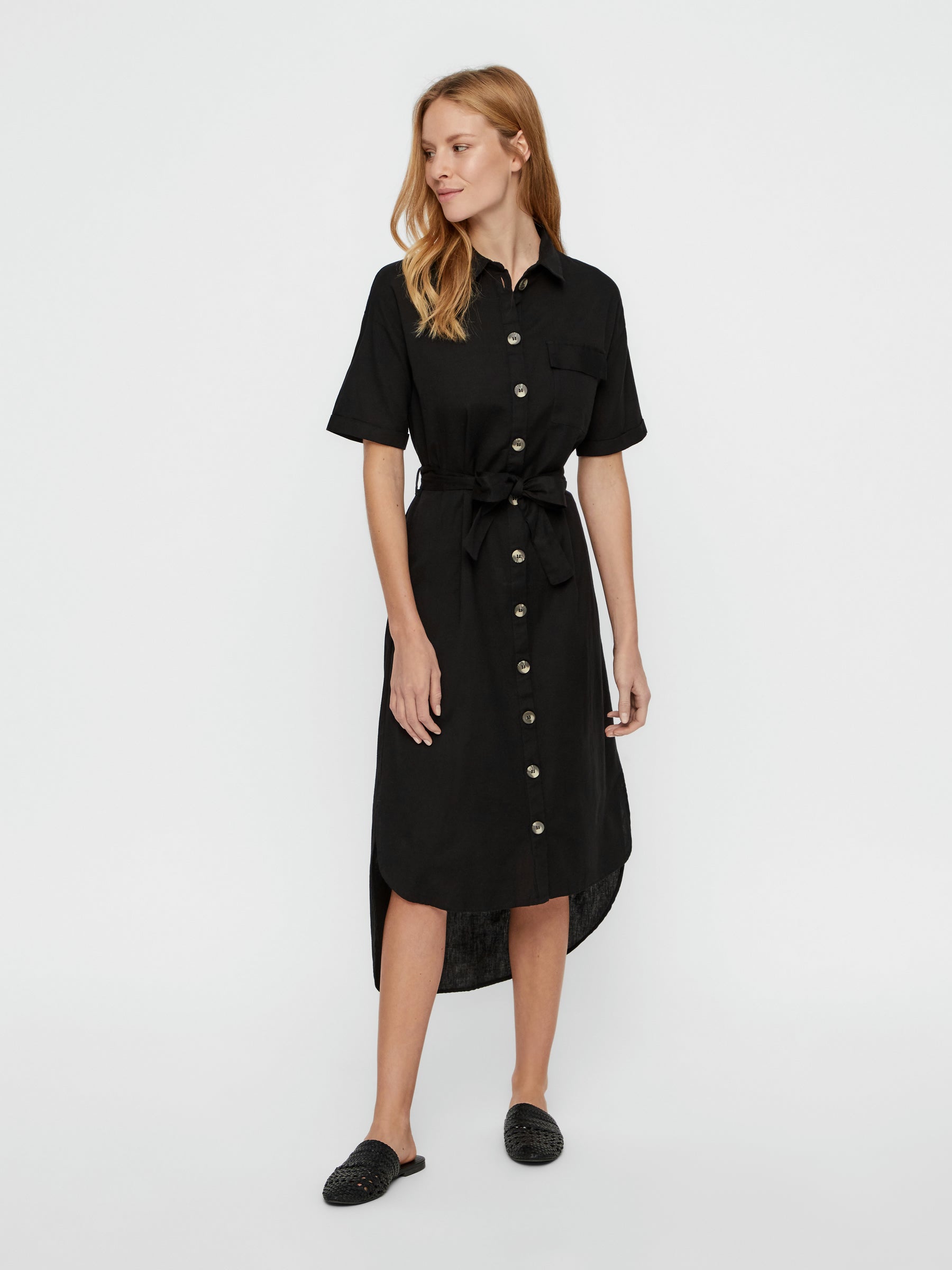 Noisy May robe chemise longue à ceinture
