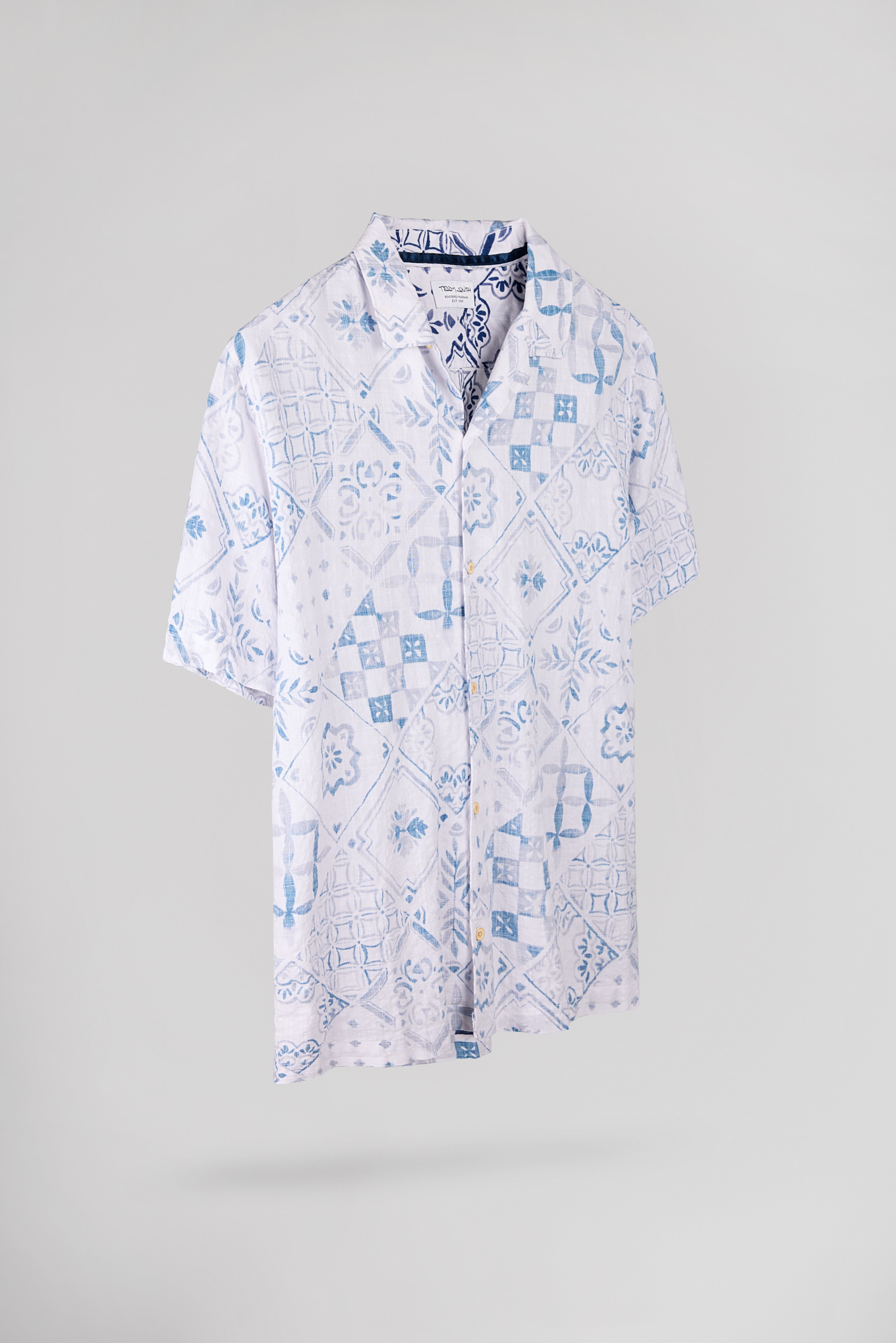 Teddy Smith C-Raymond Chemise Hawaïenne Blanche Coton