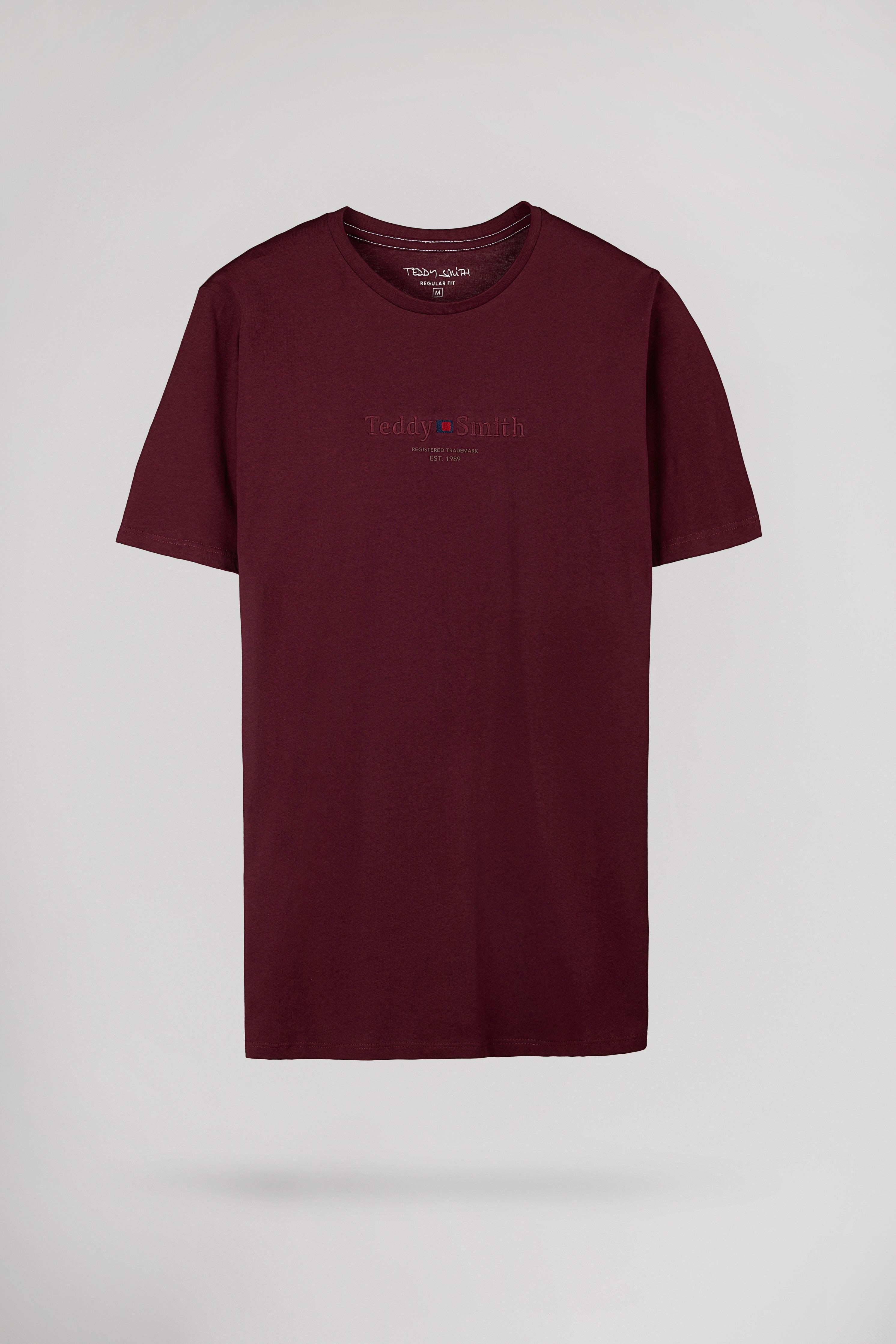 Teddy Smith T-Jim MC t-shirt col rond dark wine homme