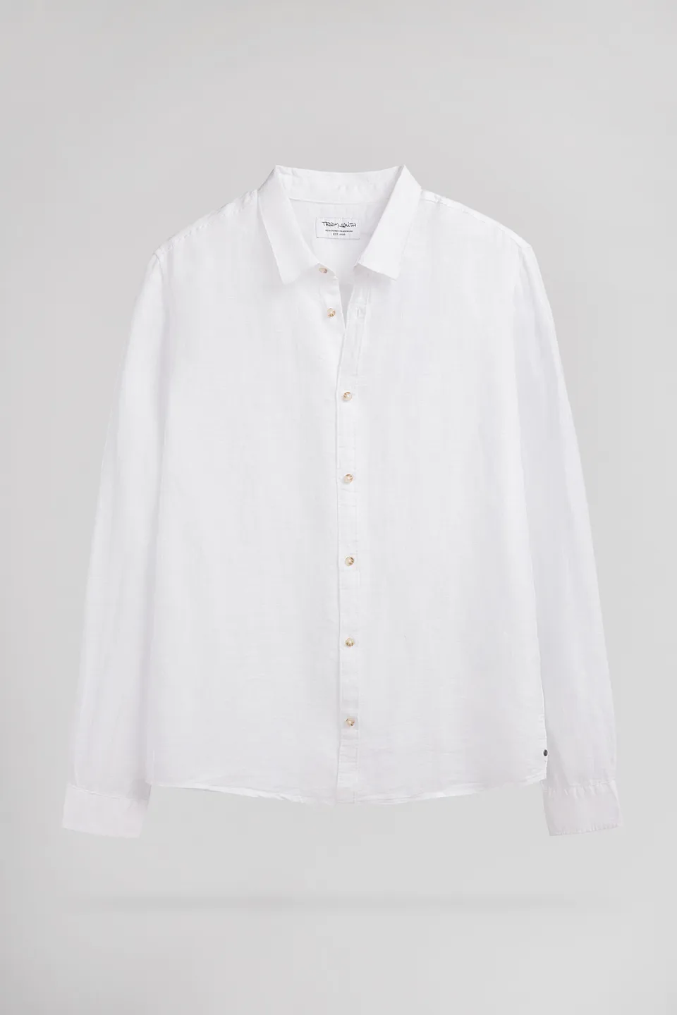 Teddy Smith C-Linen ML chemise homme blanche lin