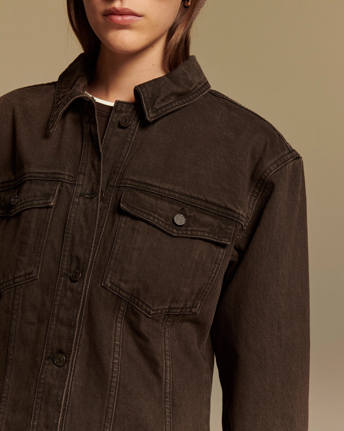 Labdip Dixon Denim Black Coffee chemise western droite coton