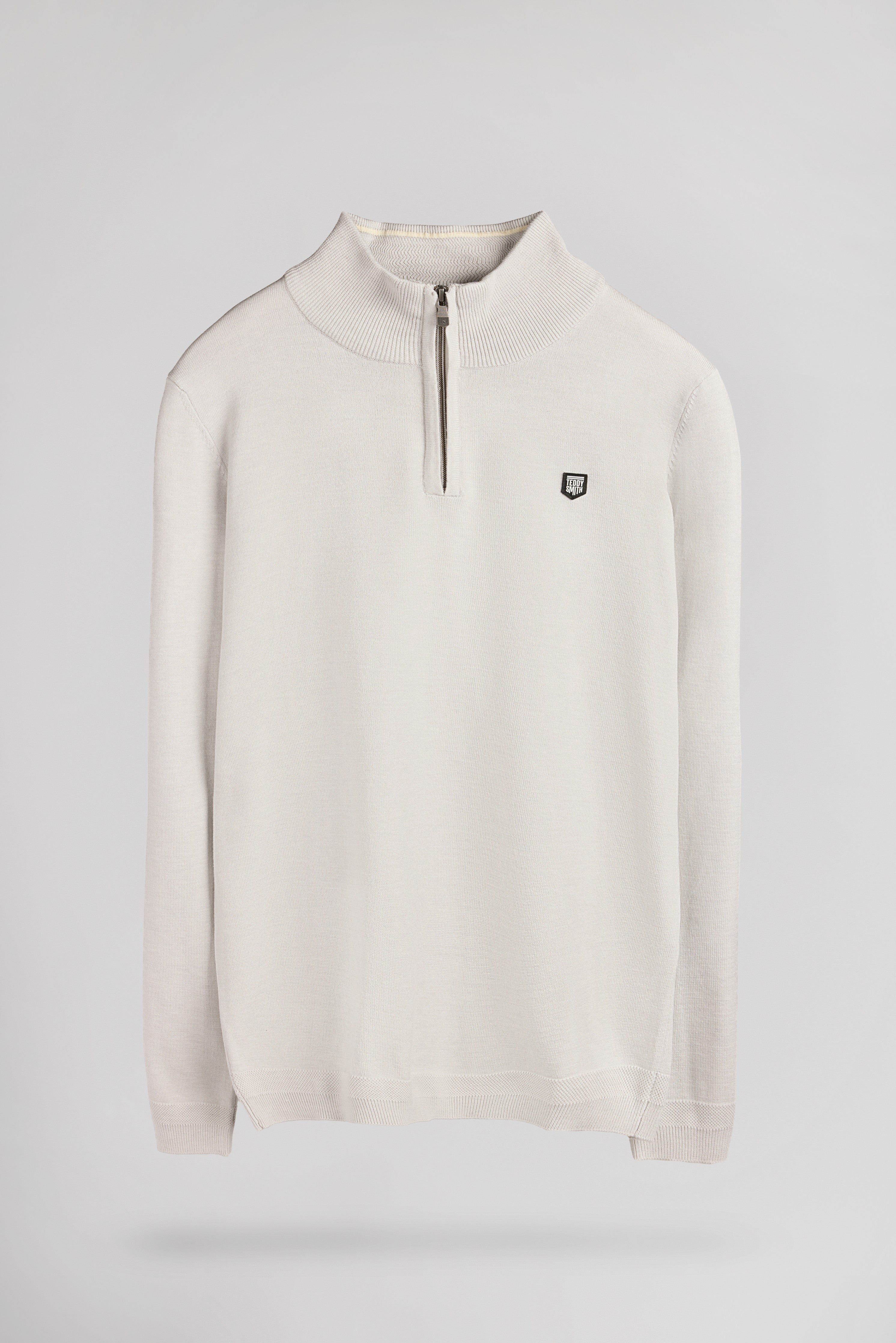 Teddy Smith P-Marty 2 pull col zippe white melange coupe droite