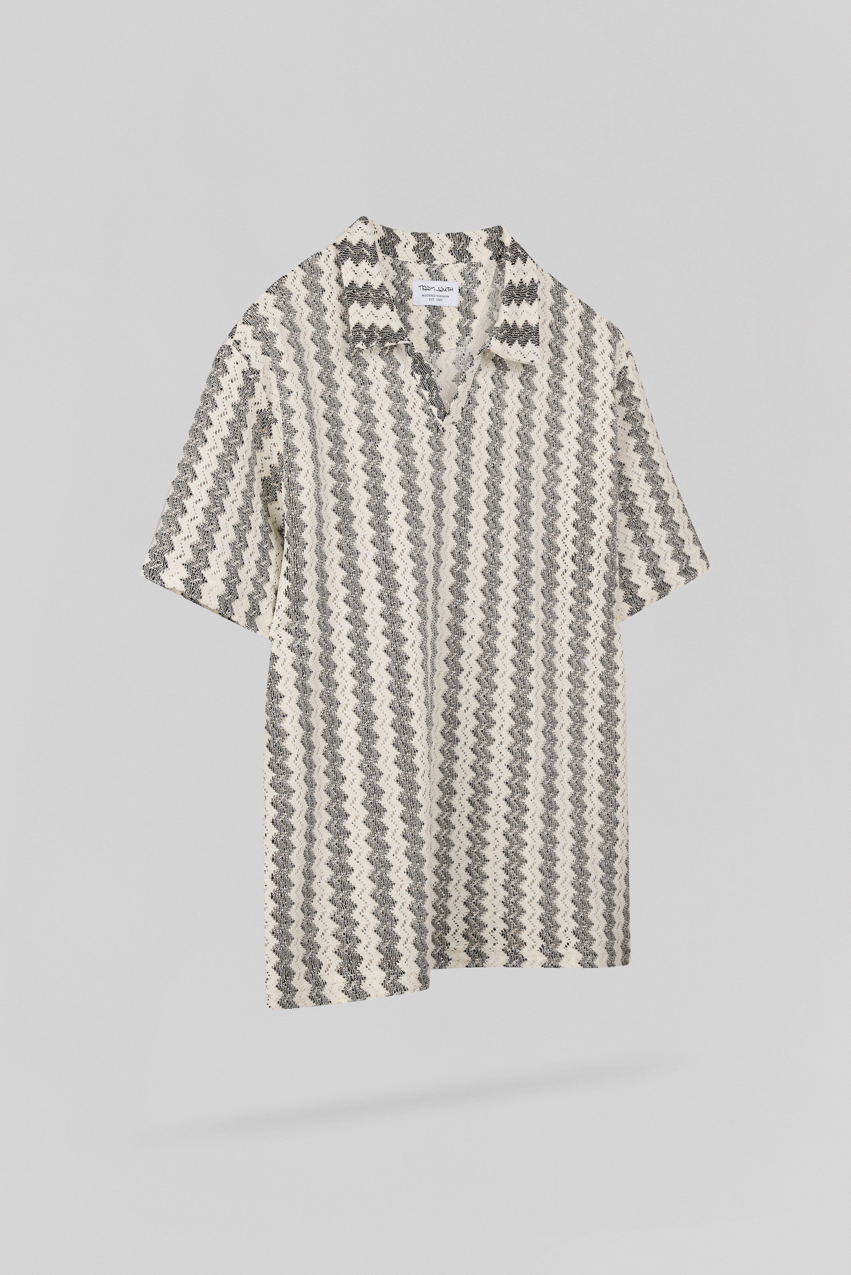 Teddy Smith P-Romario MC polo homme cream zigzag ample