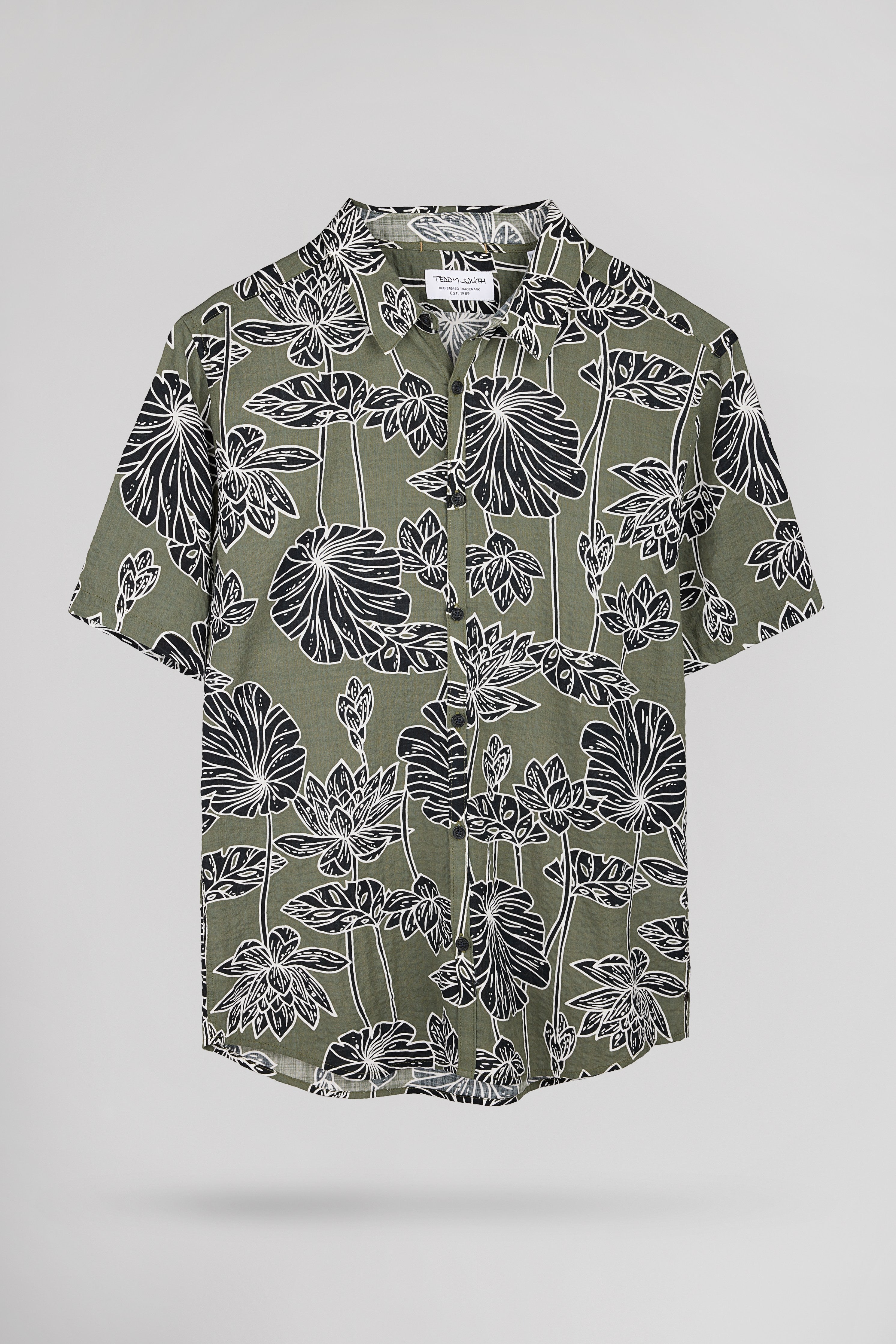 Teddy Smith C-Dixon MC Chemise Kaki Homme Fleurs